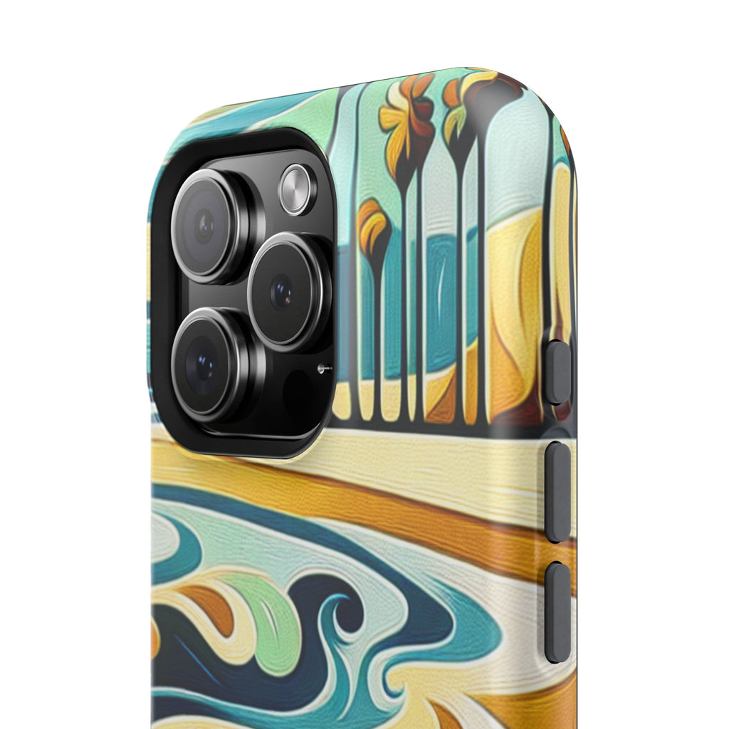 Surfboard Wave Art Phone Case — Impact-Resistant Beach Vibes iPhone Case