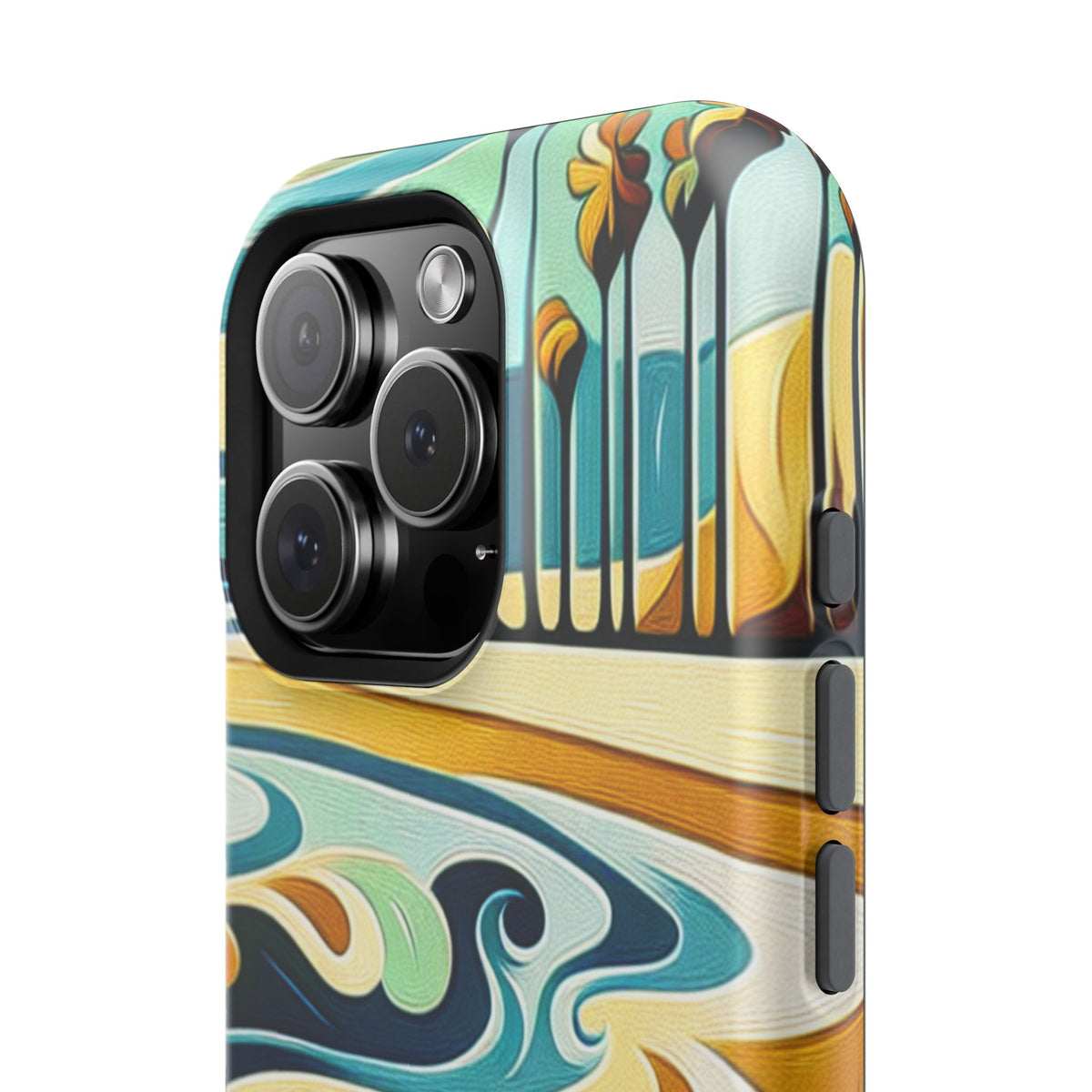 Surfboard Wave Art Phone Case — Impact-Resistant Beach Vibes iPhone Case