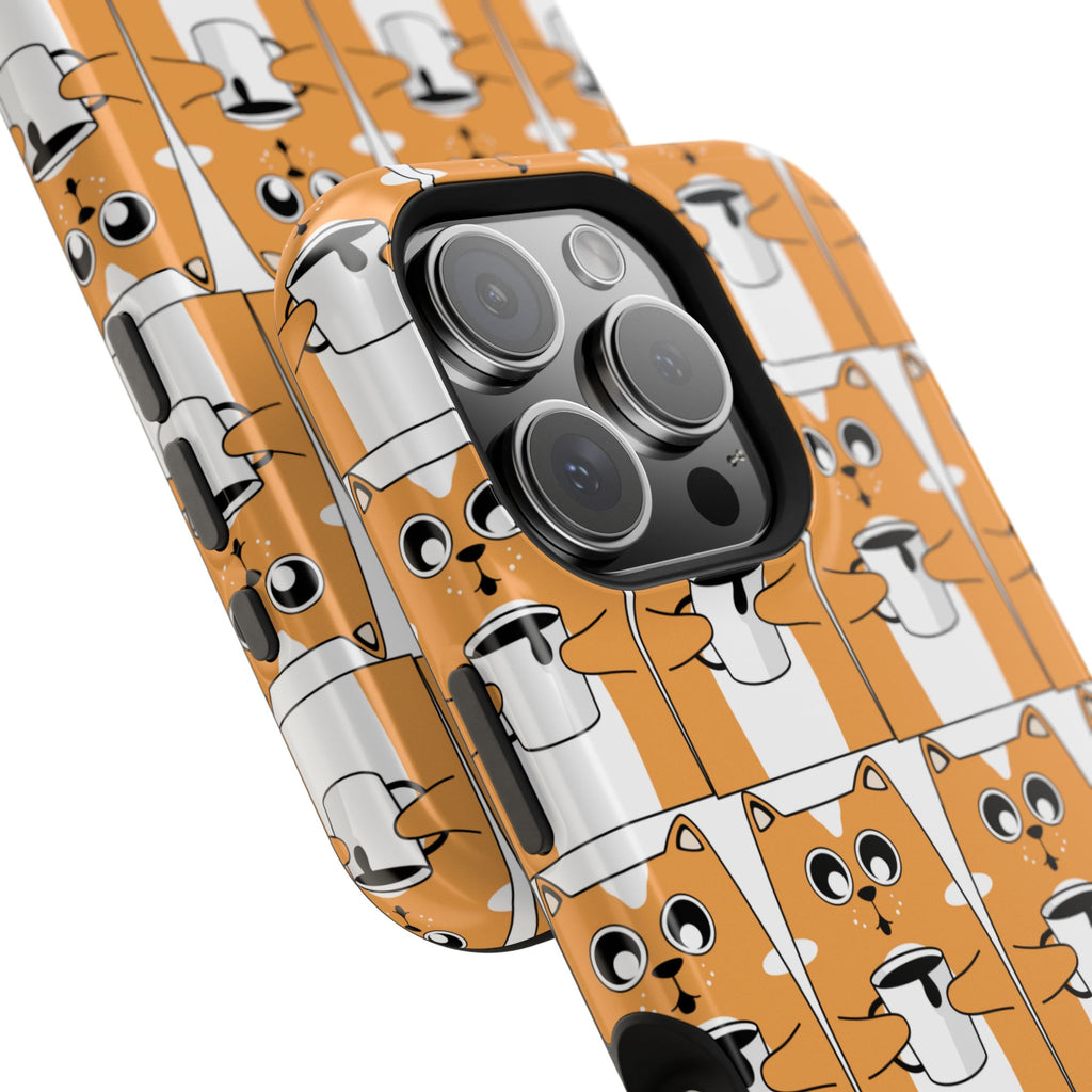 Impact-Resistant Phone Case — Cute Orange Shiba Inu Pattern
