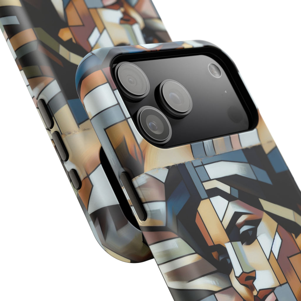 Impact-Resistant Case — Geometric Stained-Glass Woman Phone Cover
