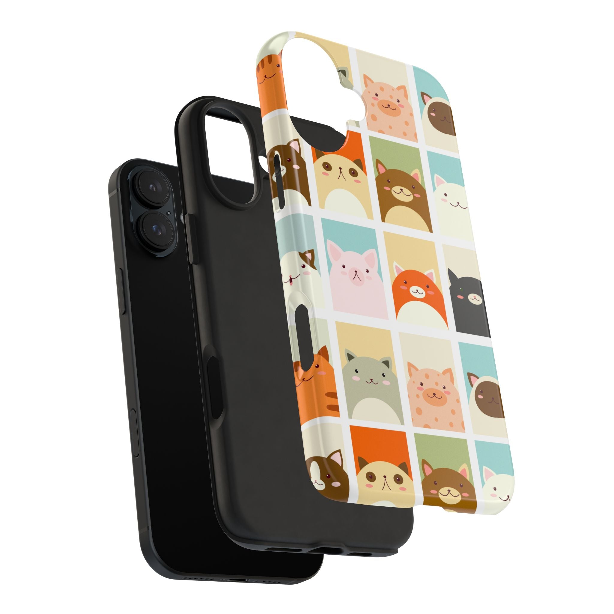 Cute Grid Cats Tough Phone Case