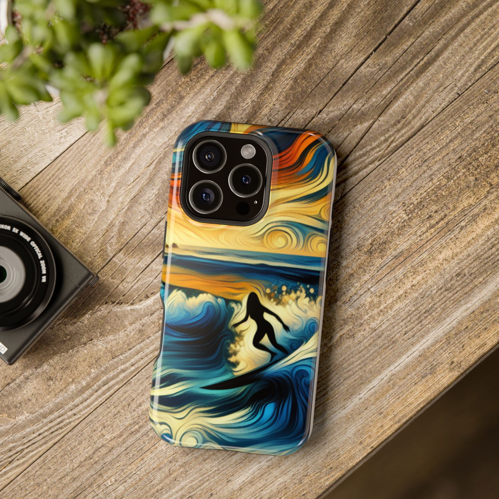 Impact Resistant Phone Case - Surfing Ocean Waves Design, Coastal Decor Gift