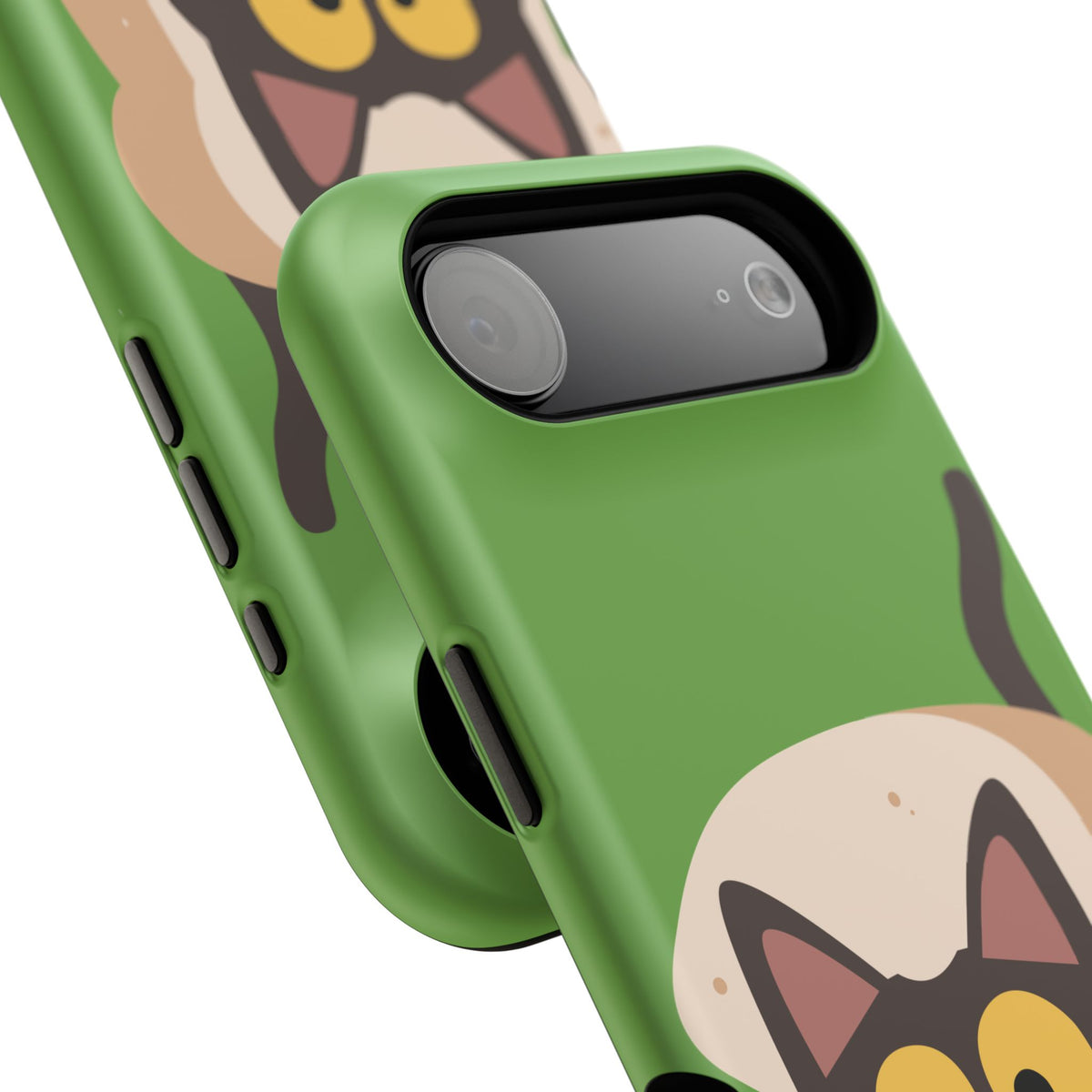 Cute Cat-in-Bread Impact-Resistant Phone Case – Green