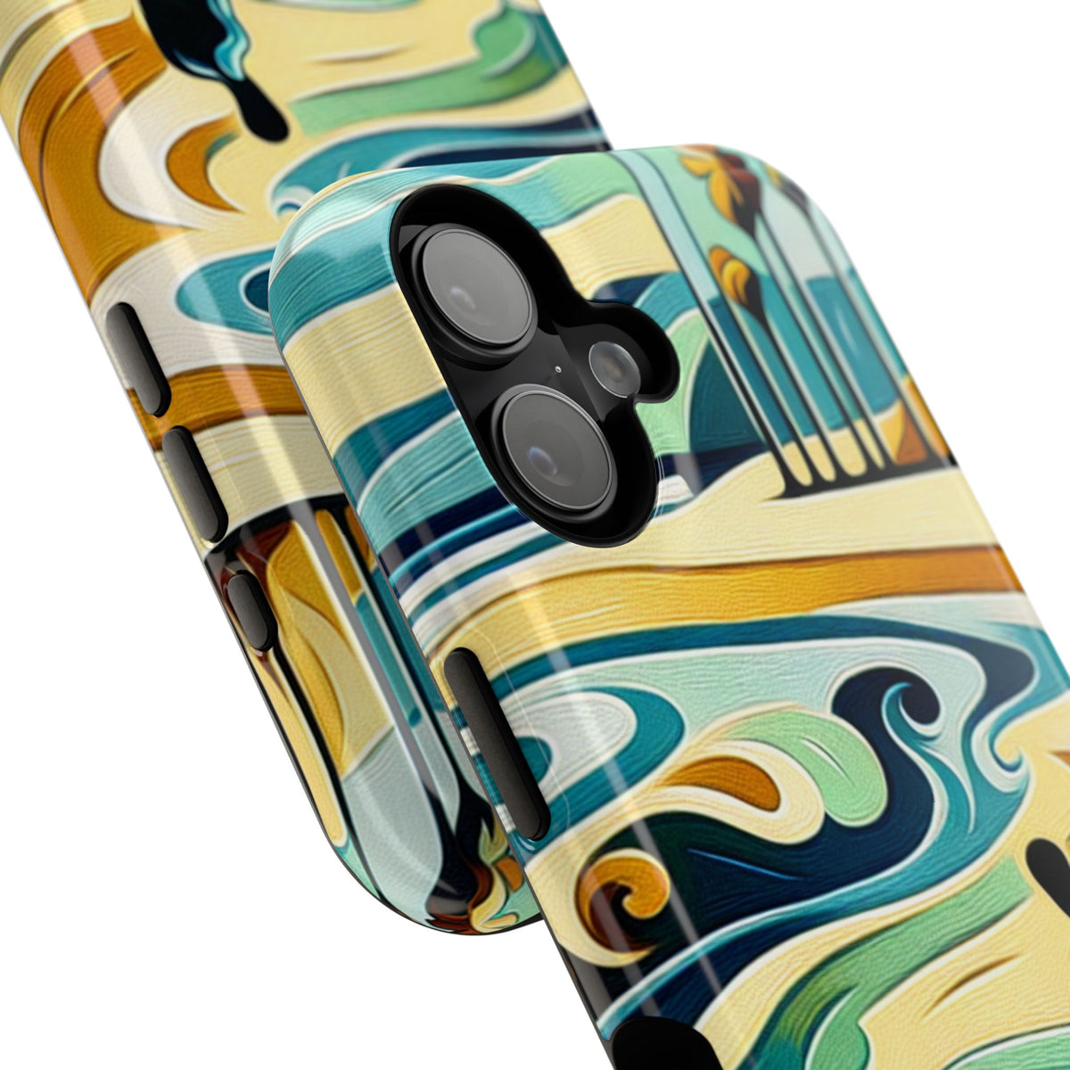 Surfboard Wave Art Phone Case — Impact-Resistant Beach Vibes iPhone Case