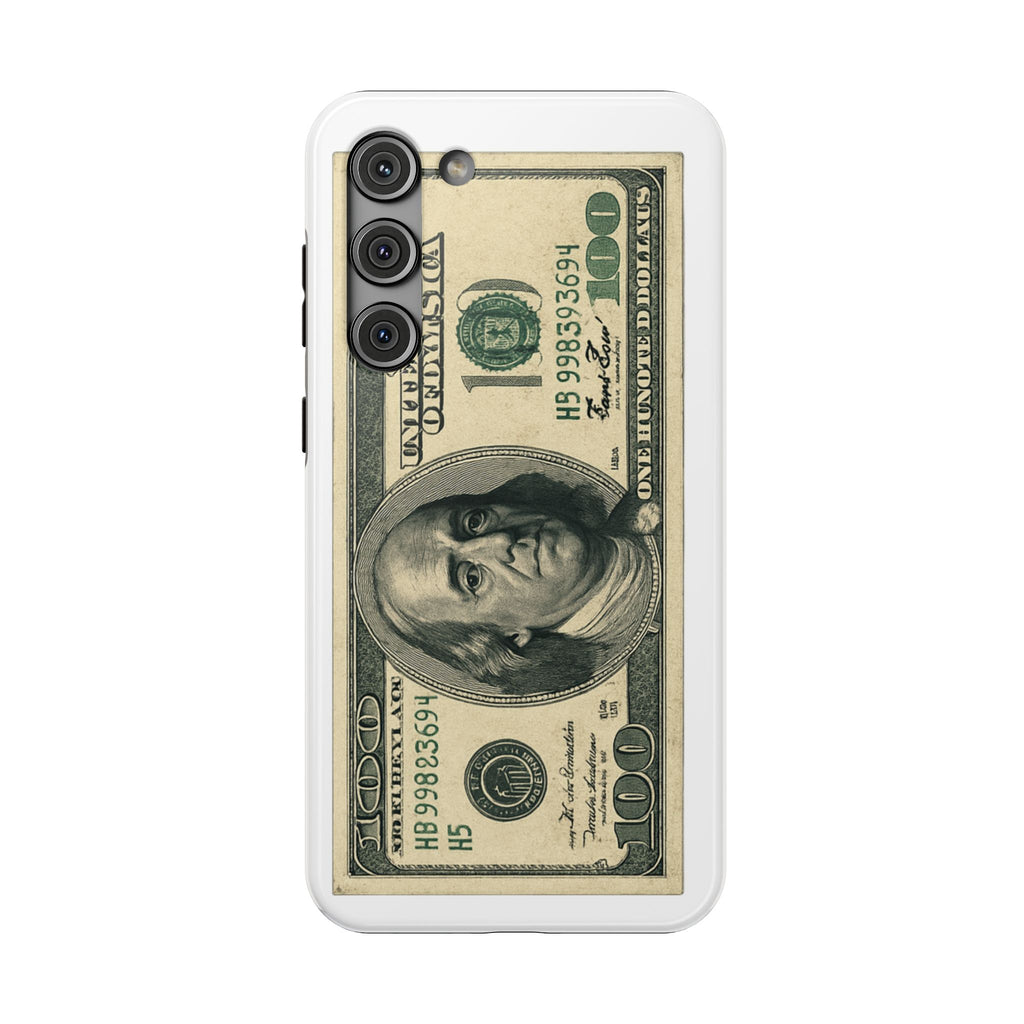 Money Print iPhone Case — Impact Resistant Protective Phone Cover featuring 100 Bill Design