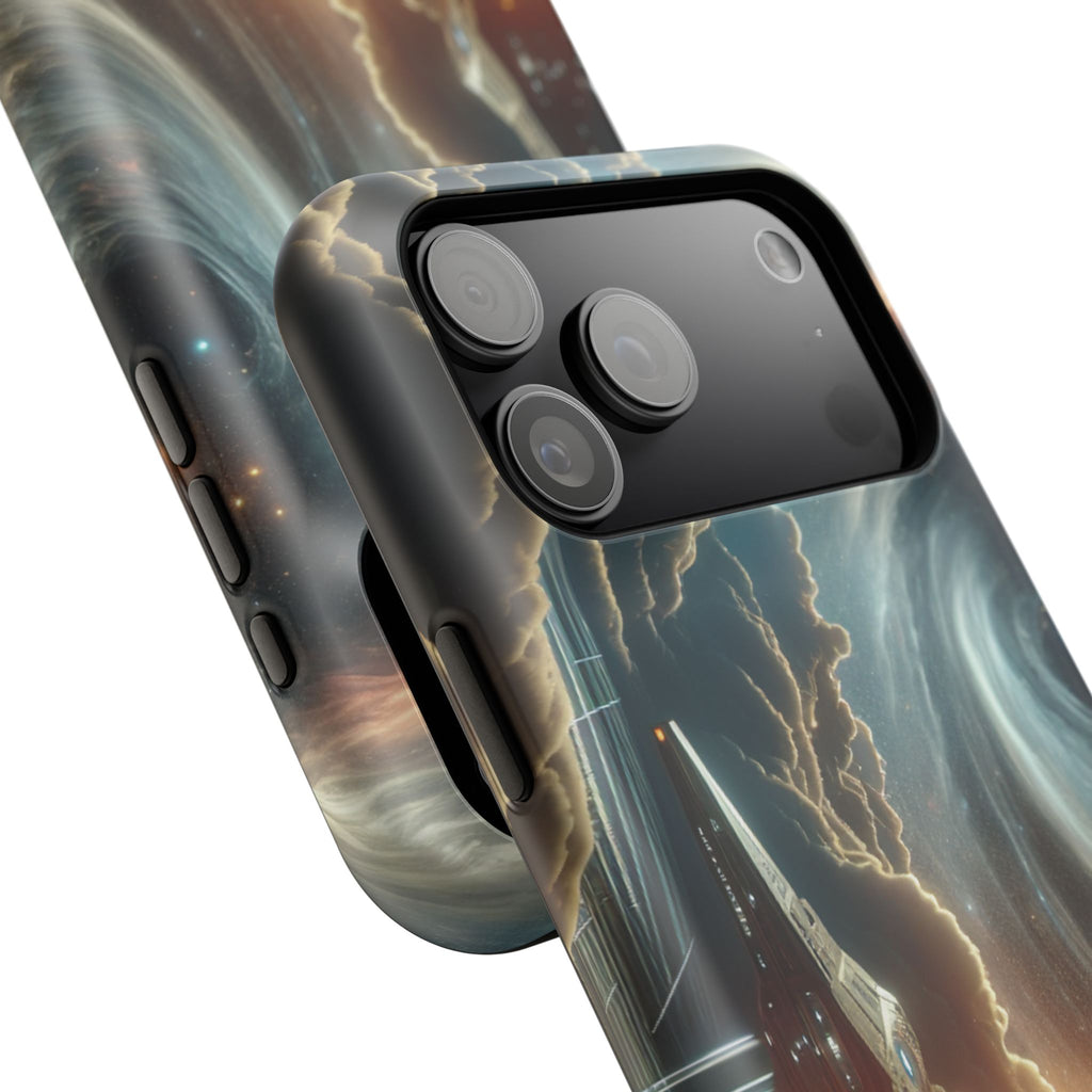 Spacecraft Vortex Phone Case — Impact-Resistant Sci‑Fi iPhone Cover