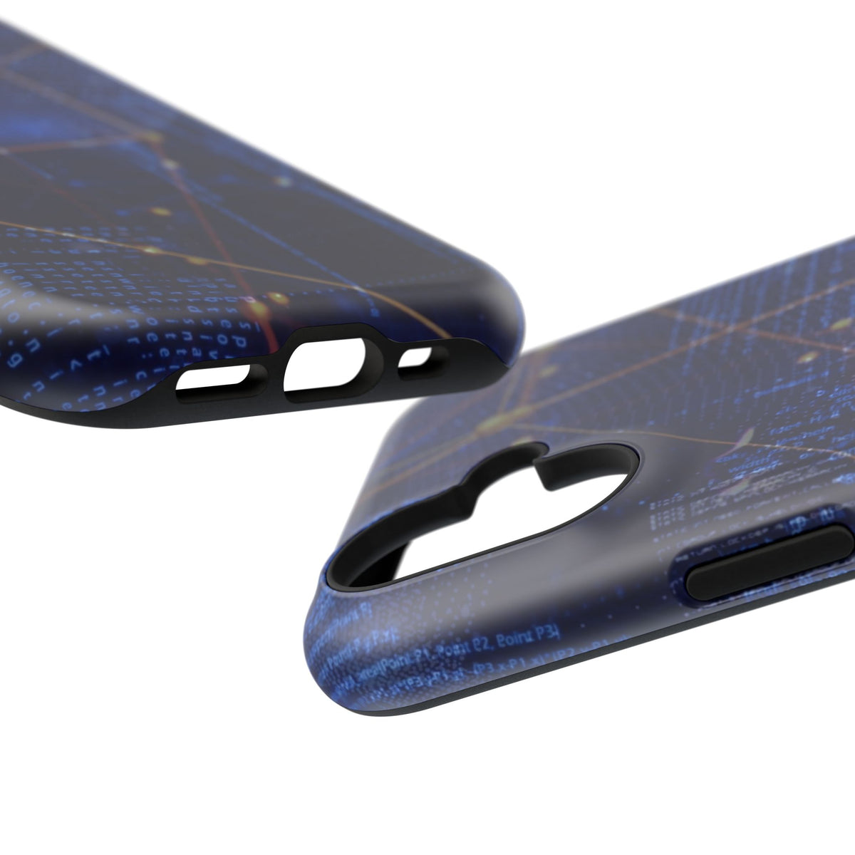 Tech Network Blue Impact-Resistant Phone Case for iPhone and Galaxy Phones
