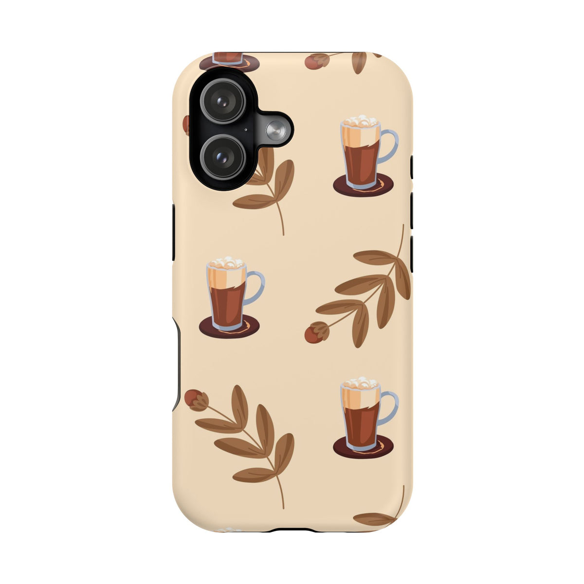 Latte & Leaves Impact-Resistant Phone Case for Samsung Galaxy Phones