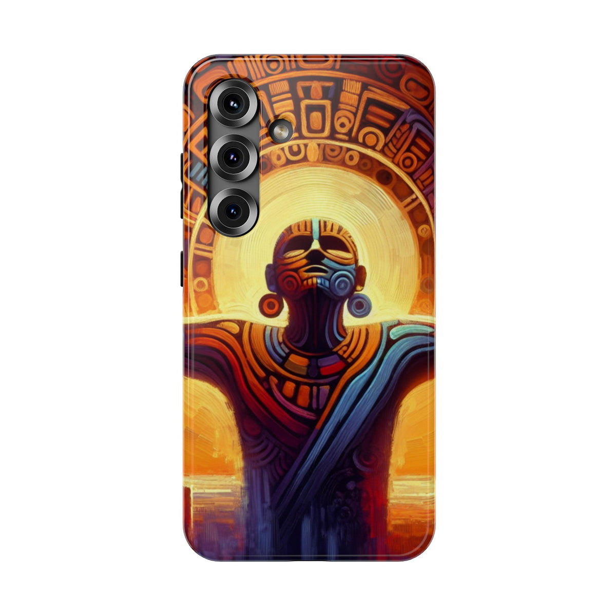 Aztec Sun Warrior Phone Case — Impact-Resistant Protective Cover