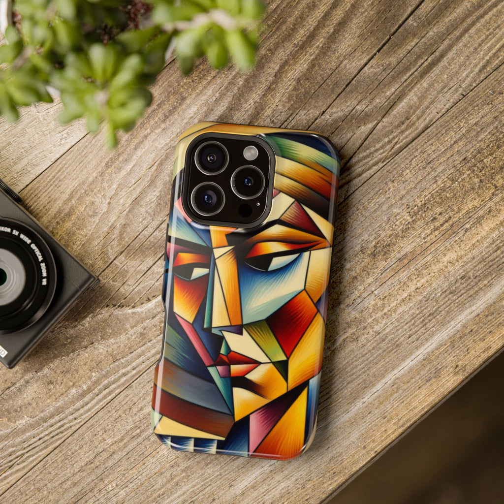 Abstract Cubist Face Phone Case — Impact‑Resistant Artistic iPhone Cover