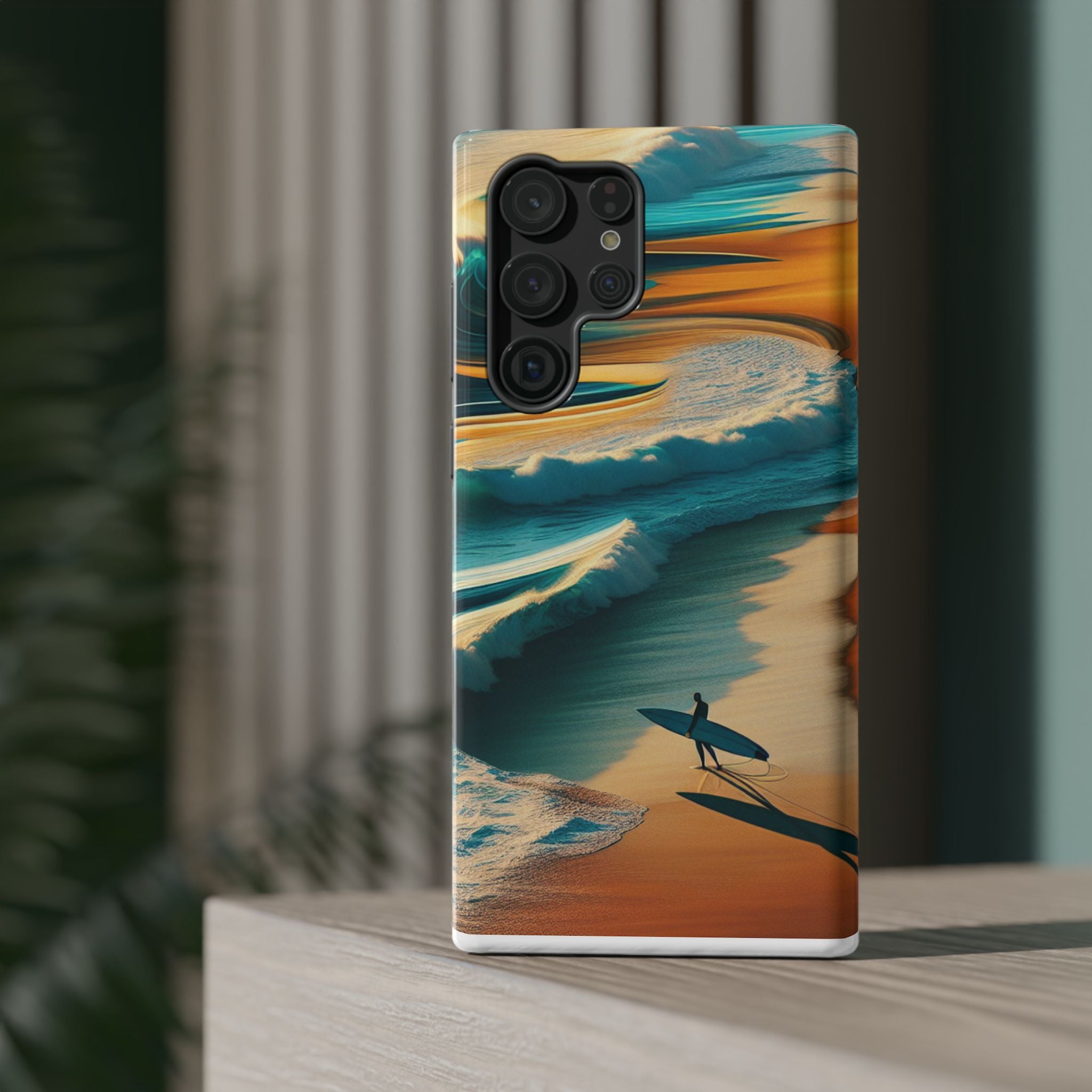 Impact Resistant Phone Case, Surf Wave Beach Lovers, Ocean Waves Design