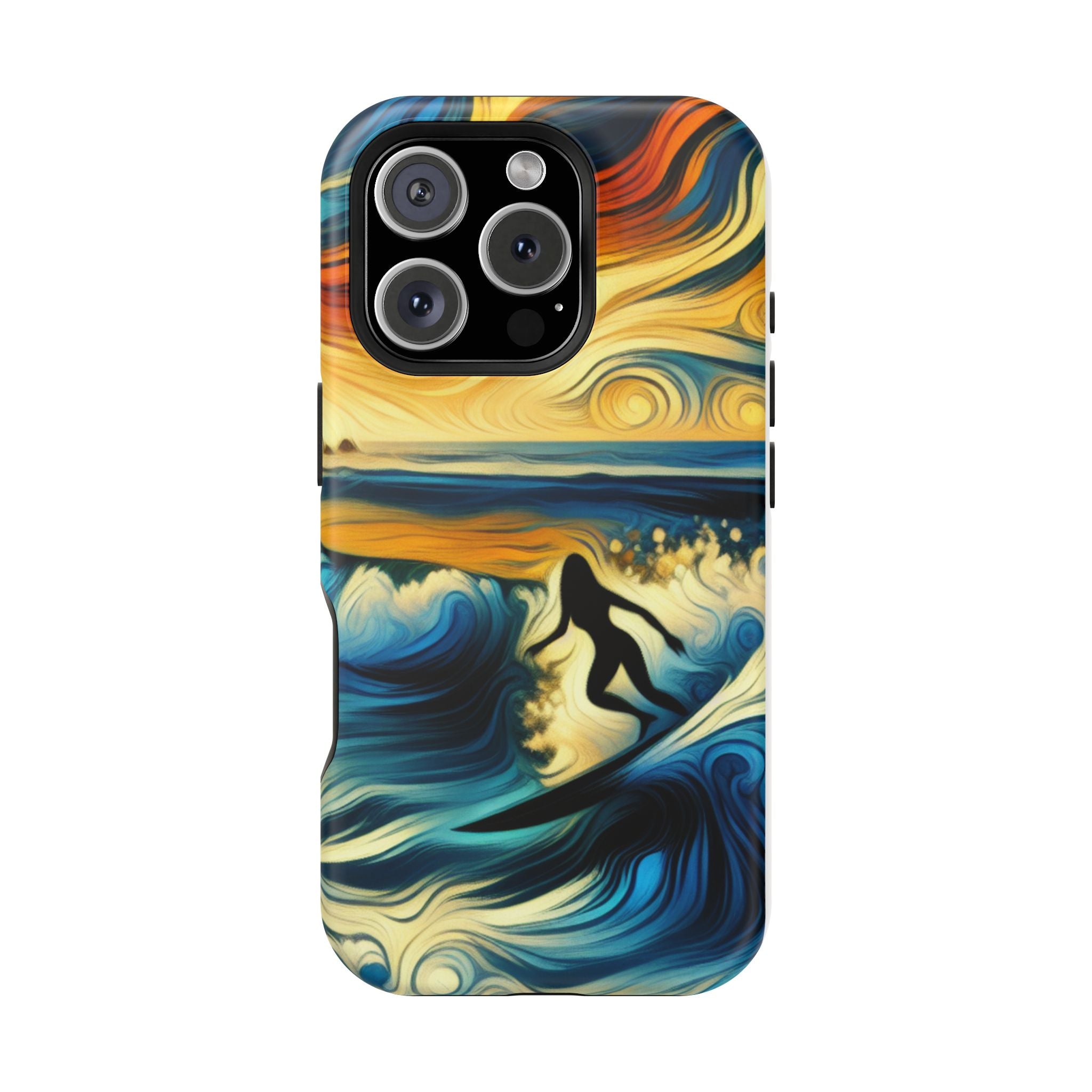 Impact Resistant Phone Case - Surfing Ocean Waves Design, Coastal Decor Gift