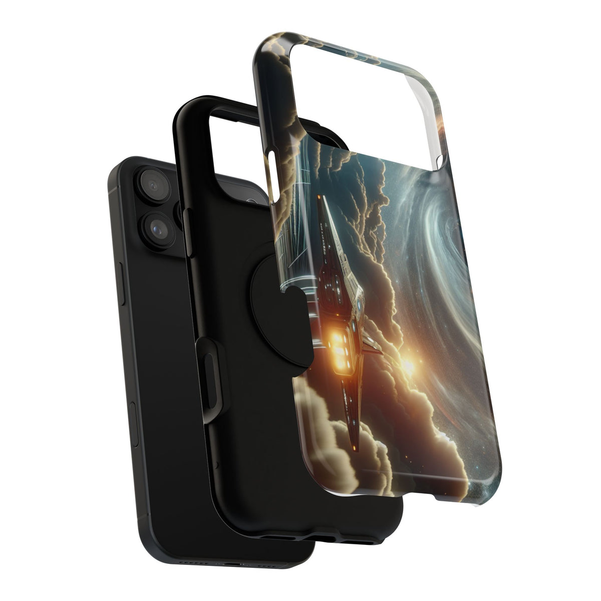 Spacecraft Vortex Phone Case — Impact-Resistant Sci‑Fi iPhone Cover