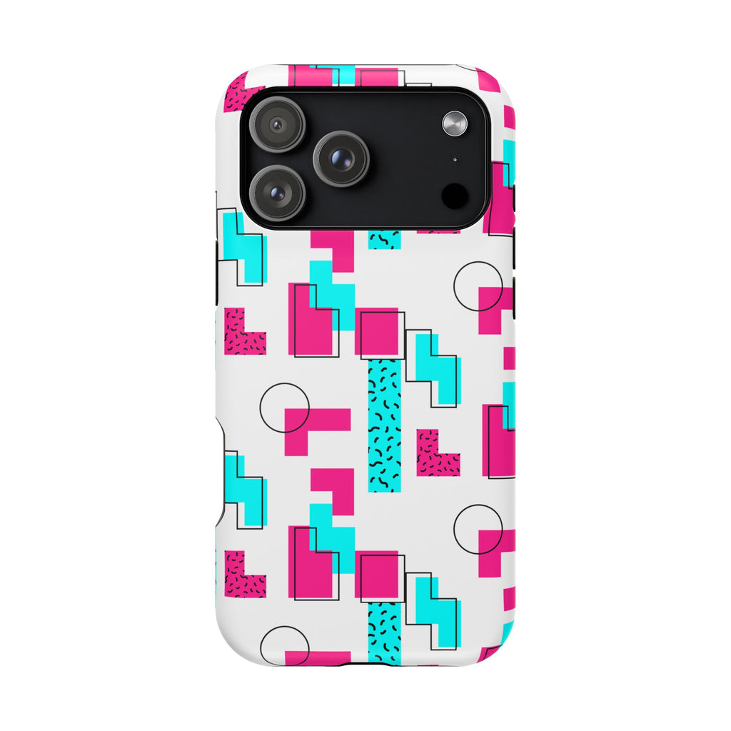 Retro Geometric Phone Case — 80s Memphis Pattern Impact-Resistant Case
