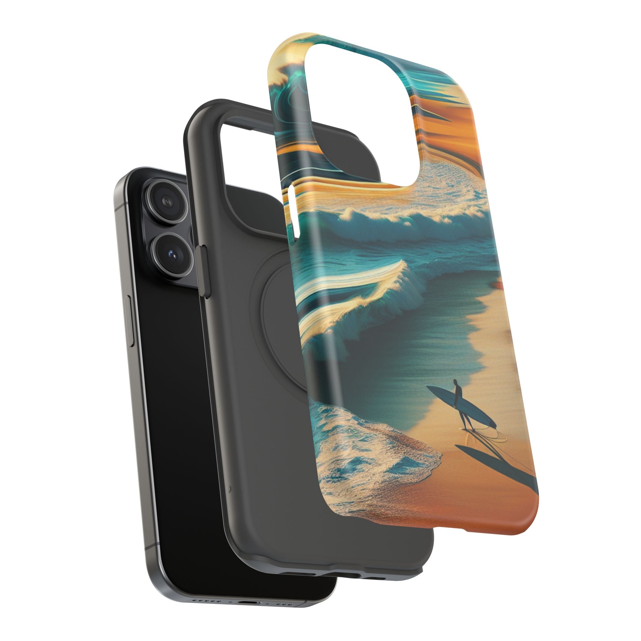 Impact Resistant Phone Case, Surf Wave Beach Lovers, Ocean Waves Design