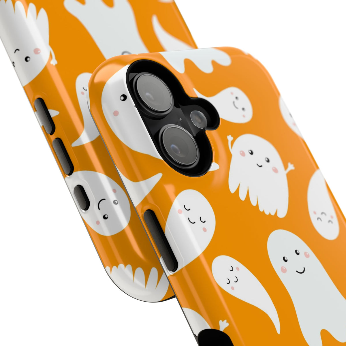 Halloween Ghosts Impact-Resistant Phone Case — Cute Orange Ghost Pattern