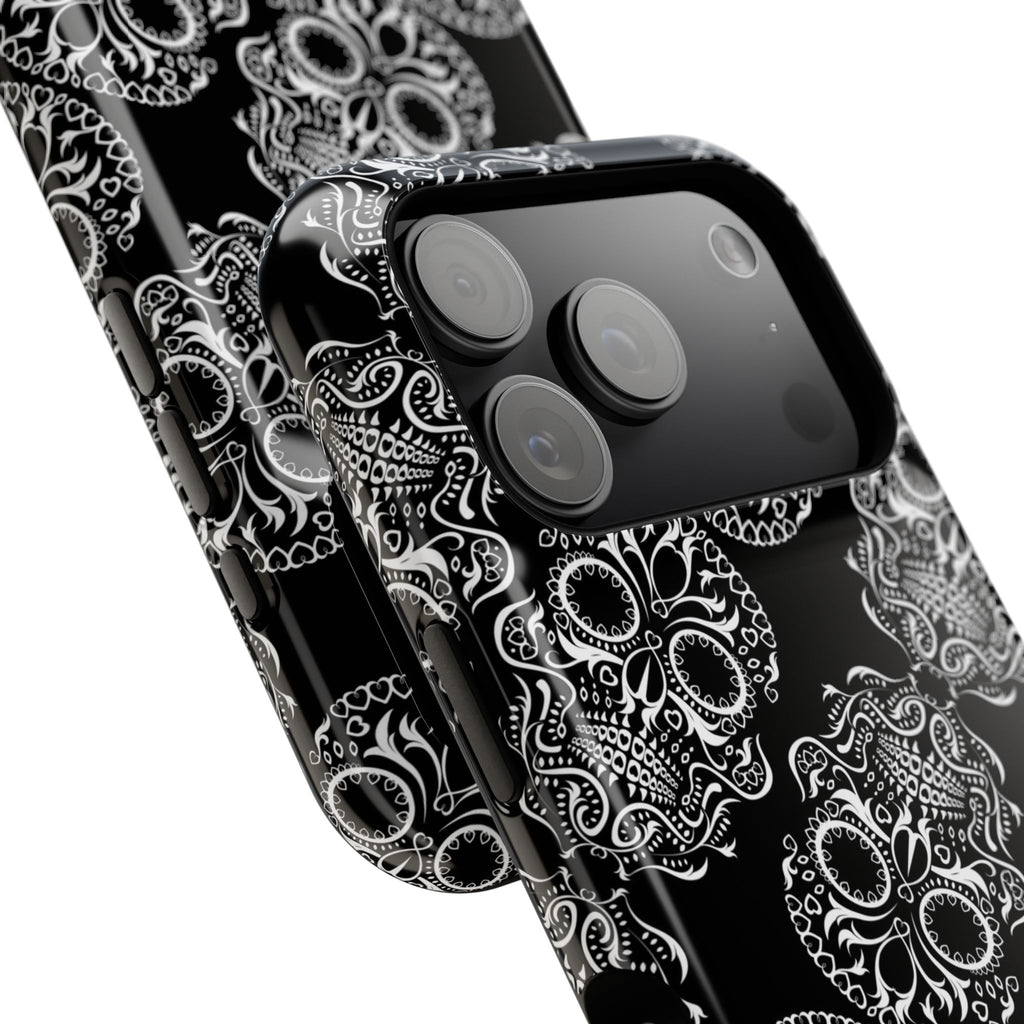 Skull Pattern Black & White Gothic Tough Cases for iPhone