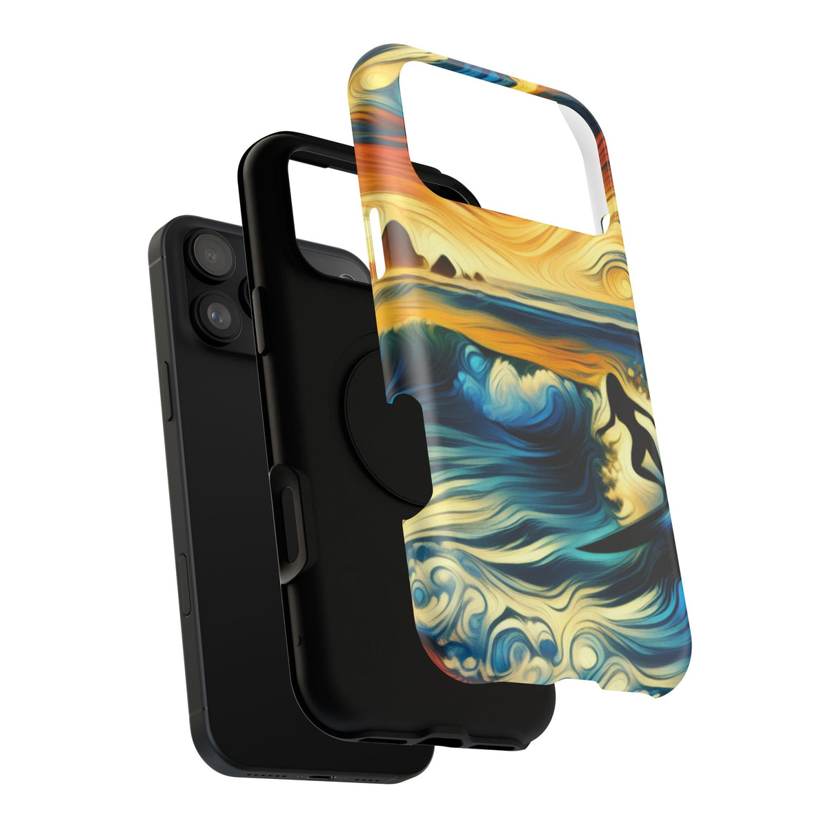 Impact Resistant Phone Case - Surfing Ocean Waves Design, Coastal Decor Gift