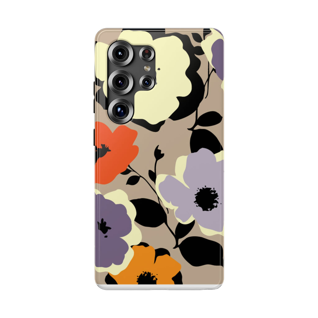 Bold Retro Poppy Design-Shockproof Newest Galaxy phone case