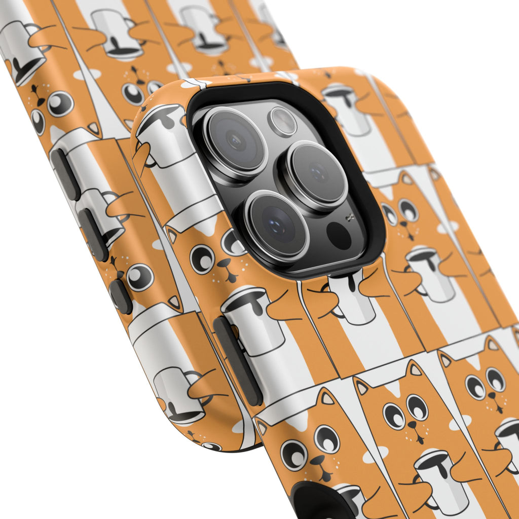Impact-Resistant Phone Case — Cute Orange Shiba Inu Pattern