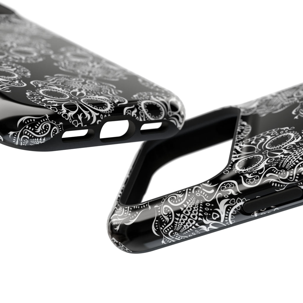 Skull Pattern Black & White Gothic Tough Cases for iPhone