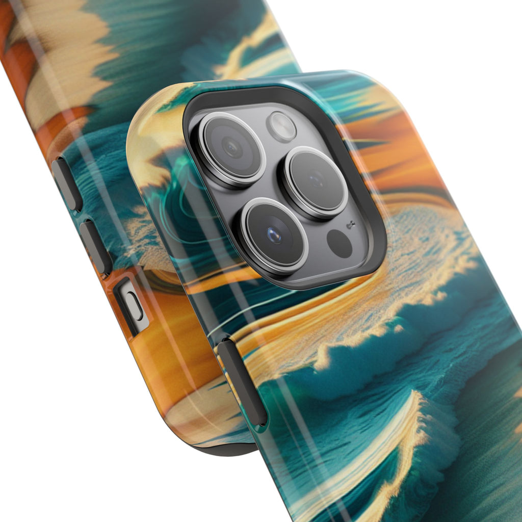 Impact Resistant Phone Case, Surf Wave Beach Lovers, Ocean Waves Design