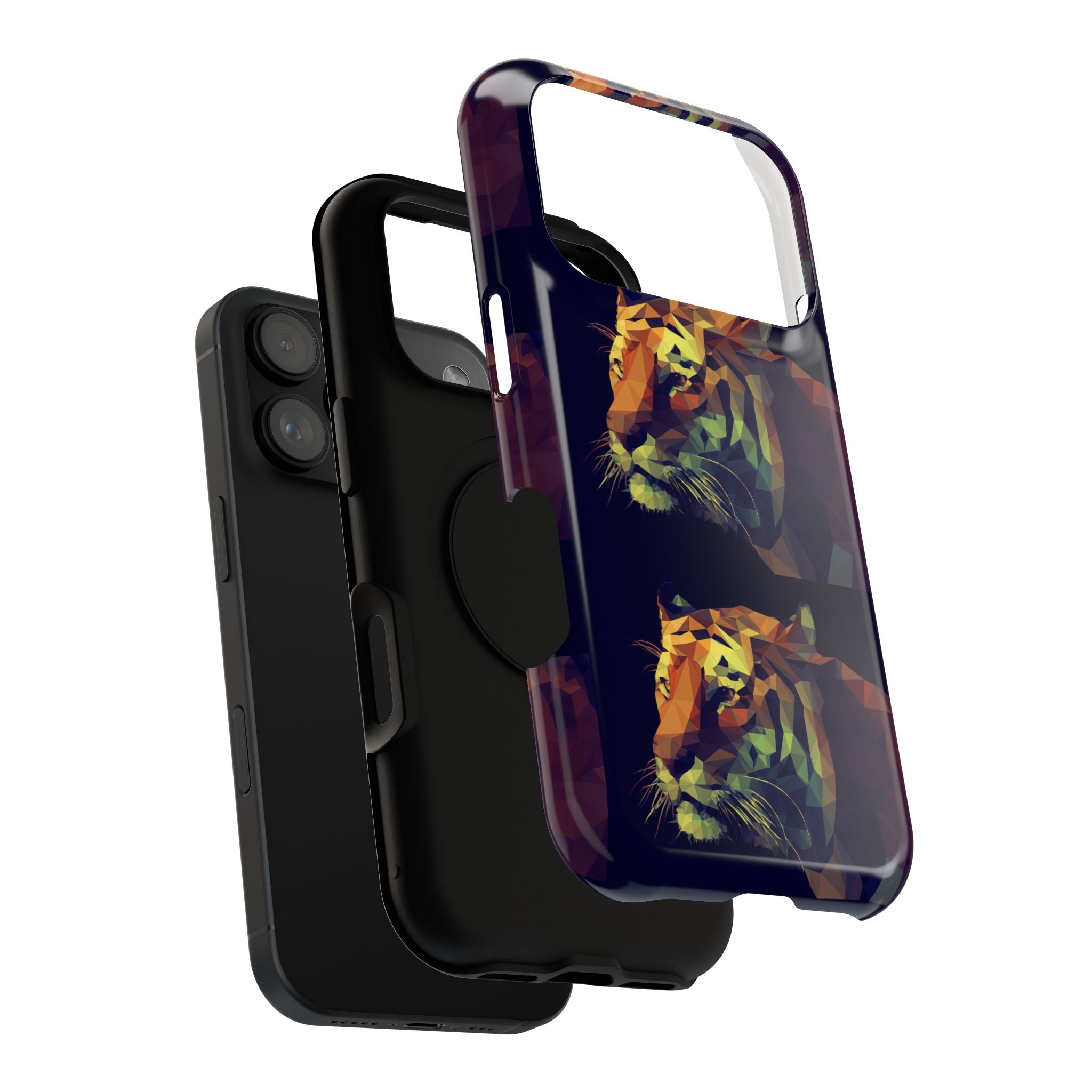 Colorful Tiger Phone Case, Impact-Resistant