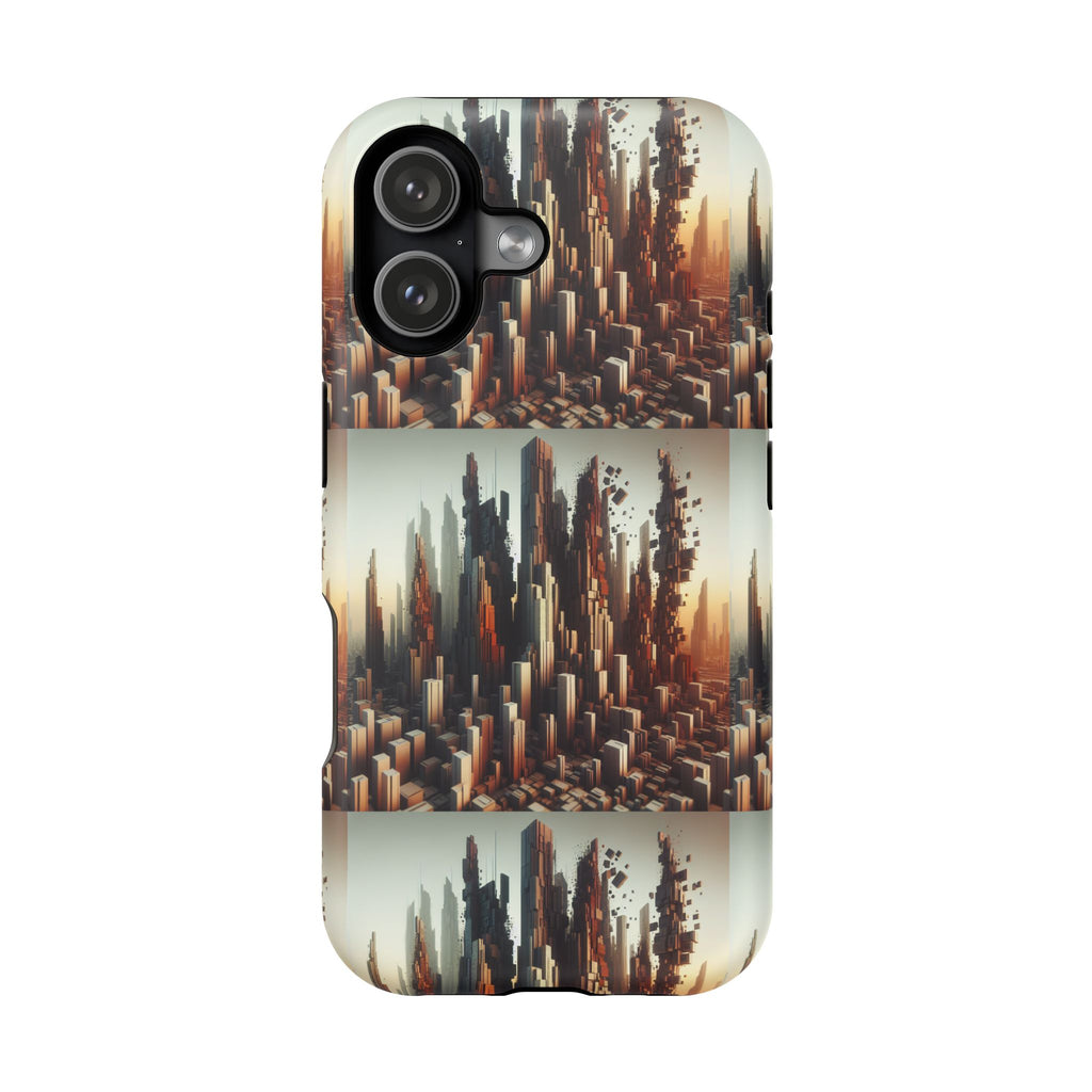 Abstract Skyline iPhone Case — Surreal Cityscape Impact-Resistant Phone Cover