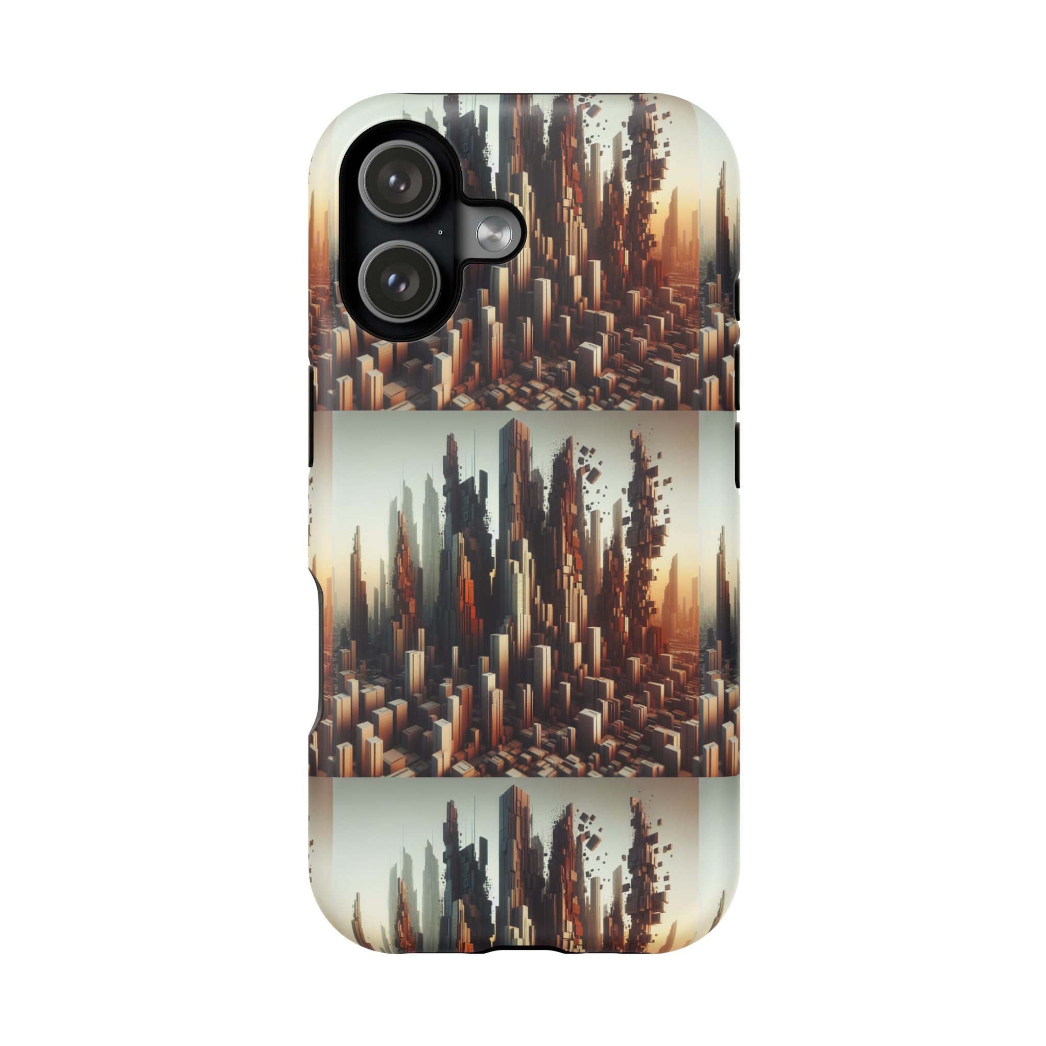 Abstract Skyline iPhone Case — Surreal Cityscape Impact-Resistant Phone Cover