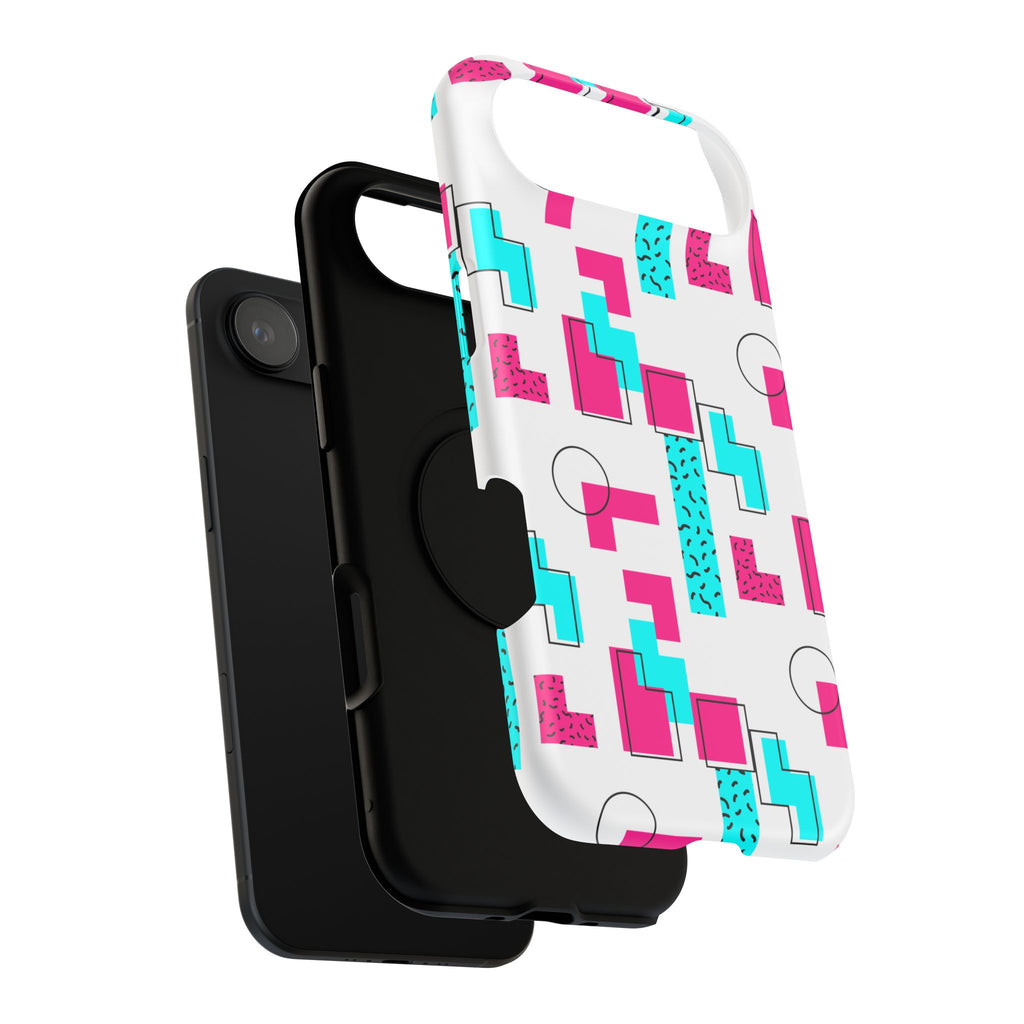 Retro Geometric Phone Case — 80s Memphis Pattern Impact-Resistant Case