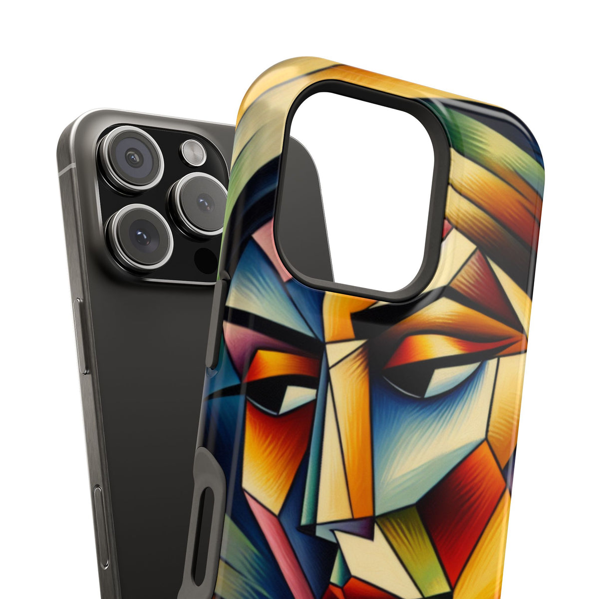 Abstract Cubist Face Phone Case — Impact‑Resistant Artistic iPhone Cover
