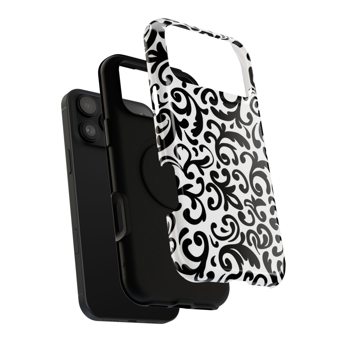 Floral Scroll Impact-Resistant Phone Case