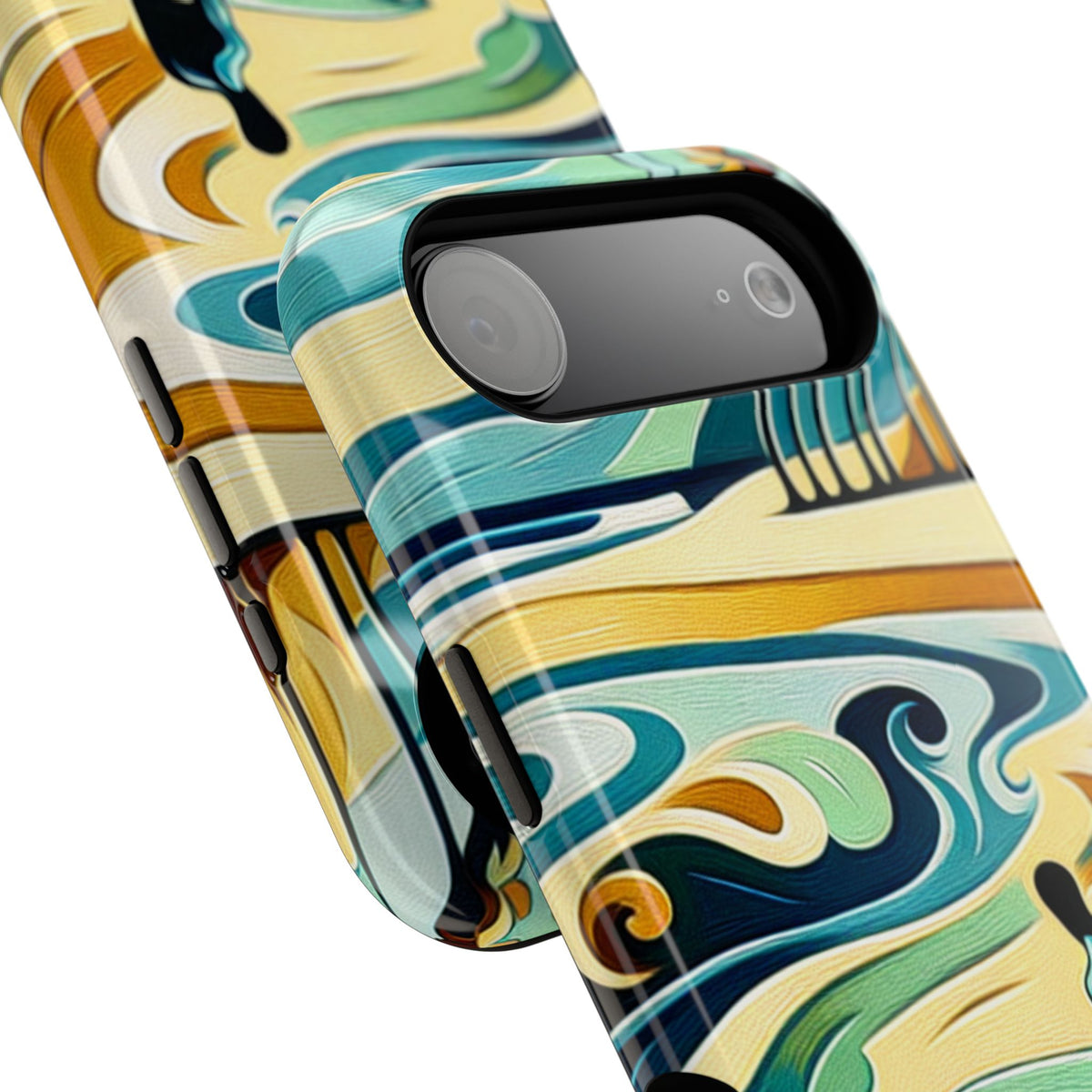Surfboard Wave Art Phone Case — Impact-Resistant Beach Vibes iPhone Case