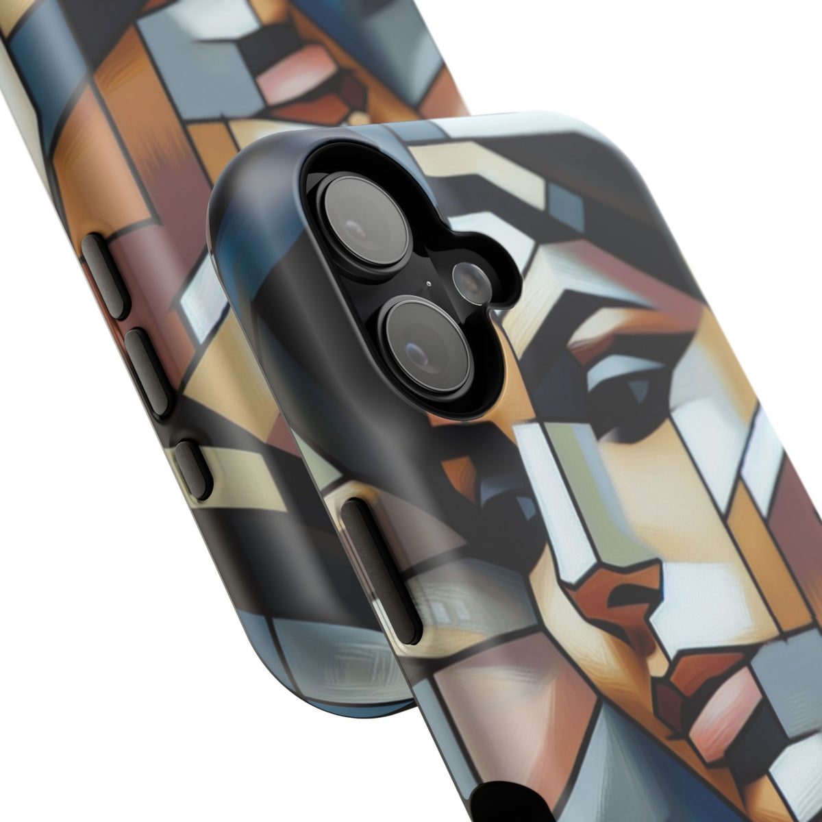 Impact-Resistant Phone Case — Modern Geometric Portrait Design