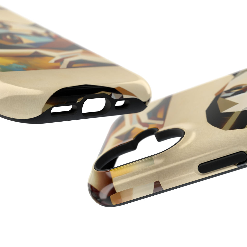 Geometric Portrait Impact-Resistant Phone Case — Abstract Face Art Protective Cover