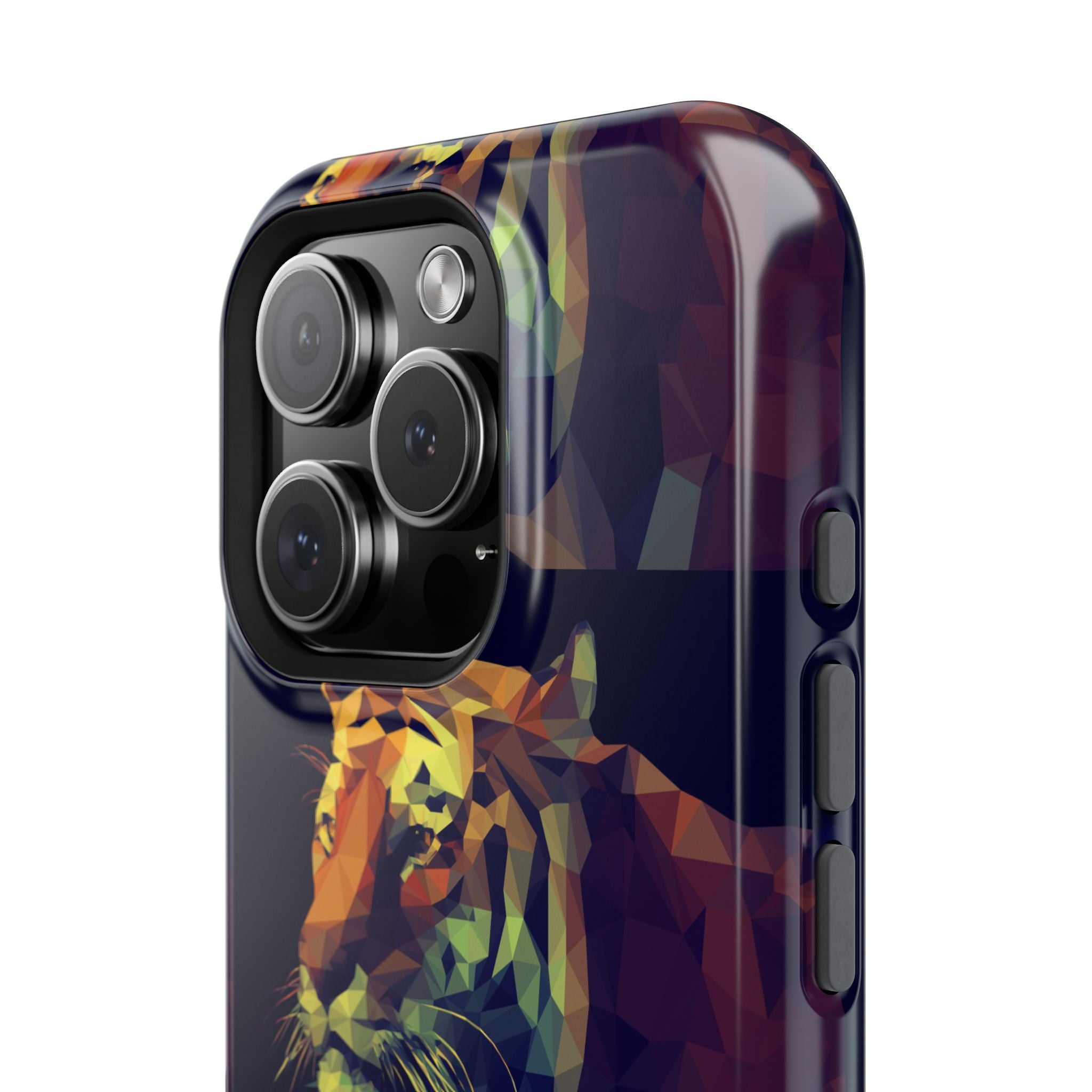 Colorful Tiger Phone Case, Impact-Resistant