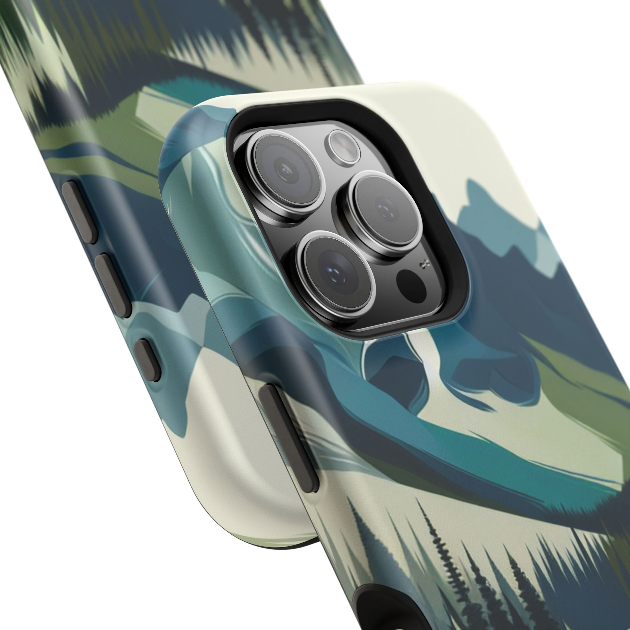 Impact Resistant Phone Case - Mountain Lake with Forest Design