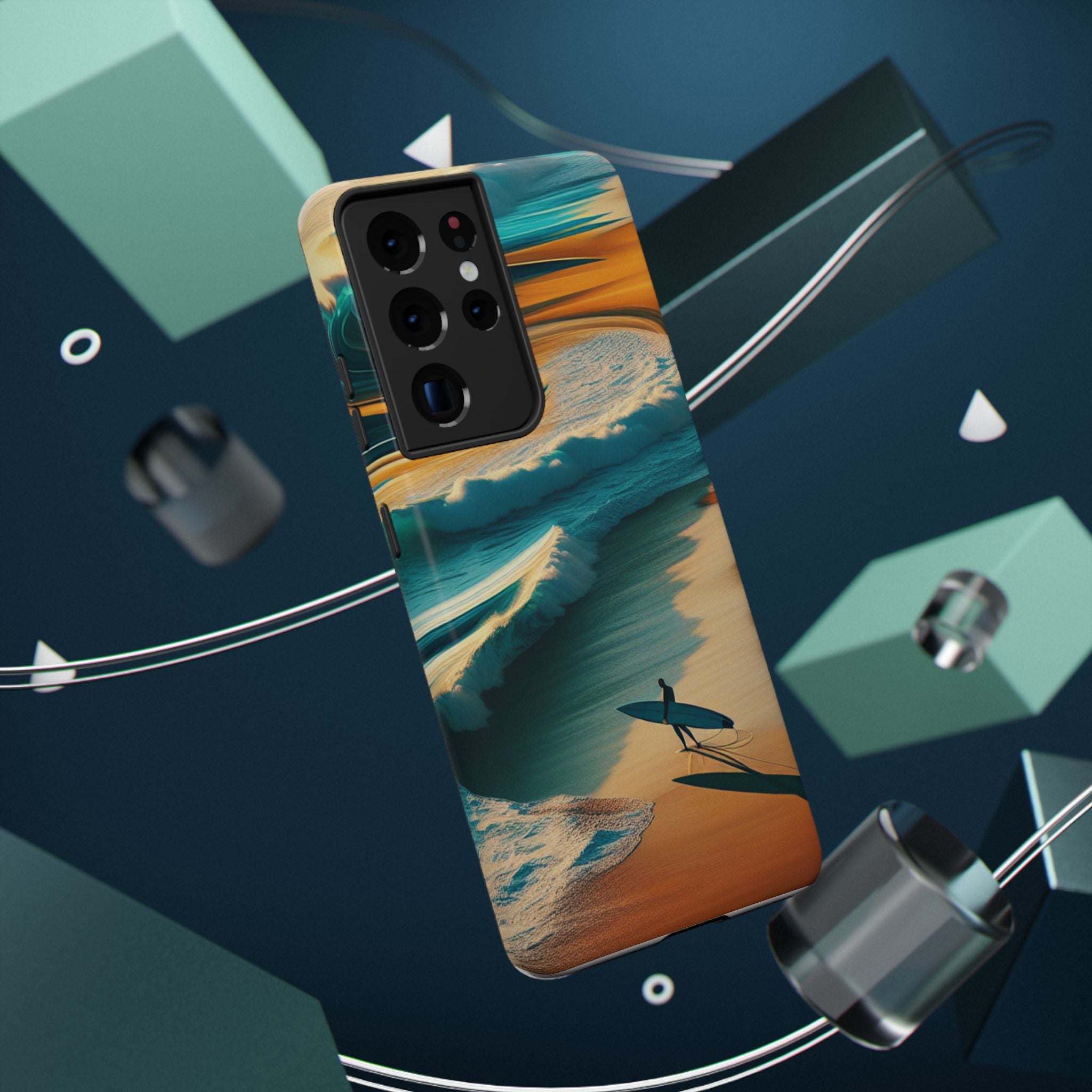 Impact Resistant Phone Case, Surf Wave Beach Lovers, Ocean Waves Design
