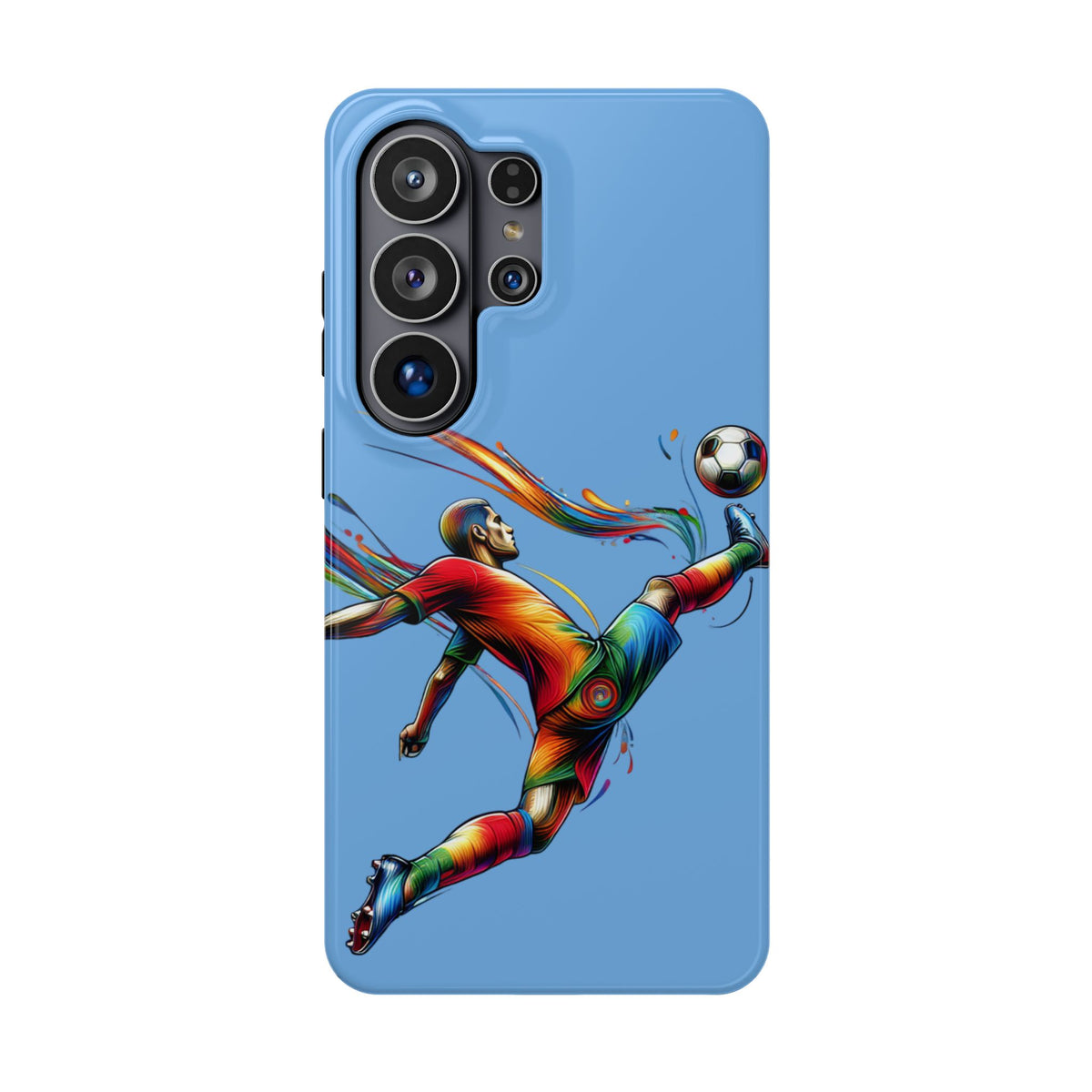Soccer Kick Impact-Resistant Phone Case — Colorful Futbol Art, Shockproof Protection