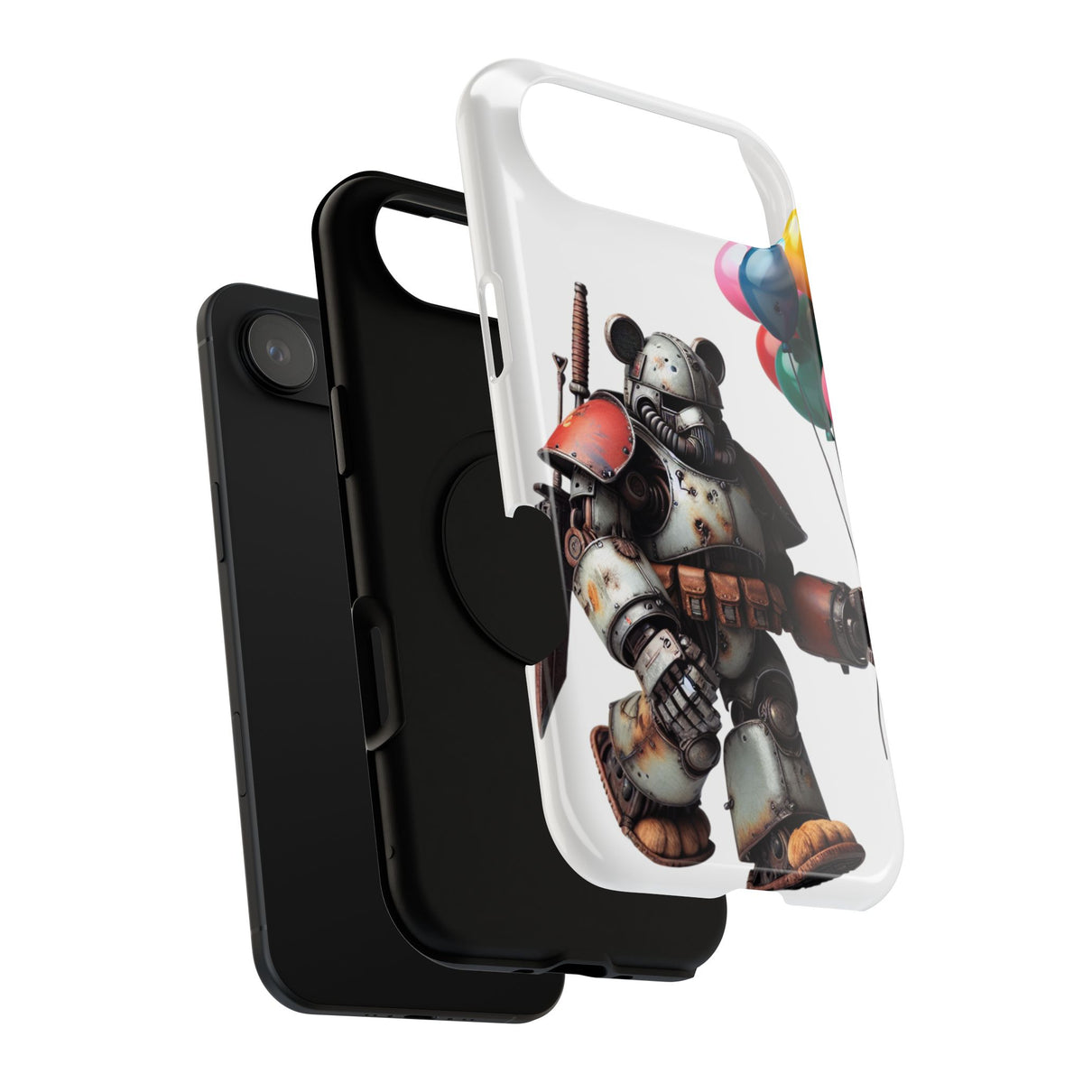 Armored Bear with Balloons Impact-Resistant Galaxy Cute Phone Cases