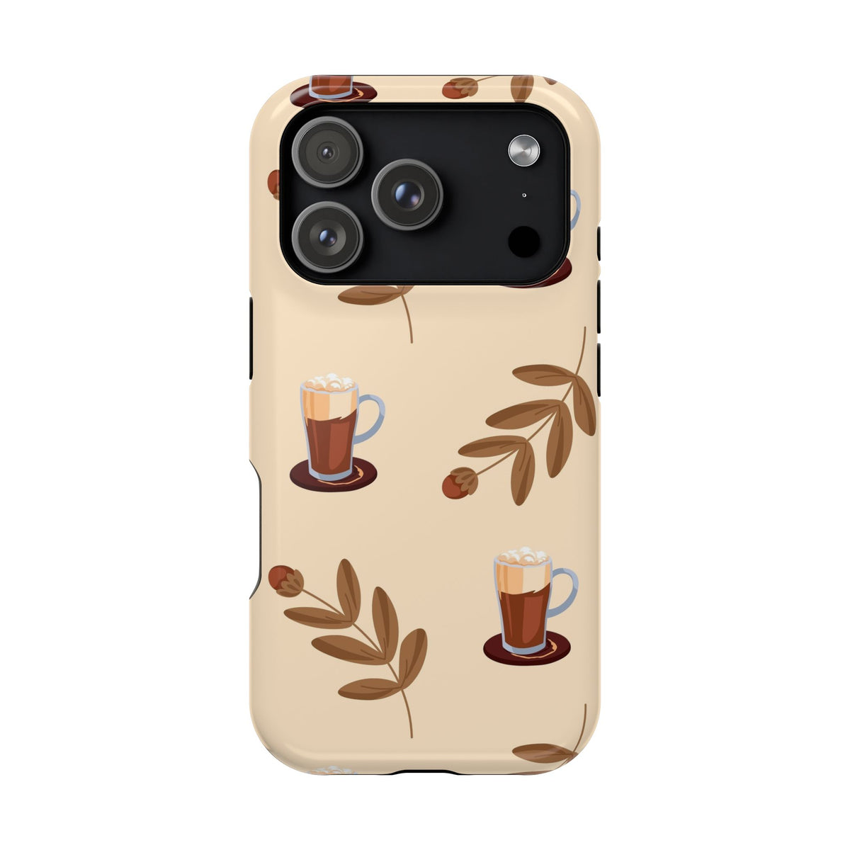 Latte & Leaves Impact-Resistant Phone Case for Samsung Galaxy Phones