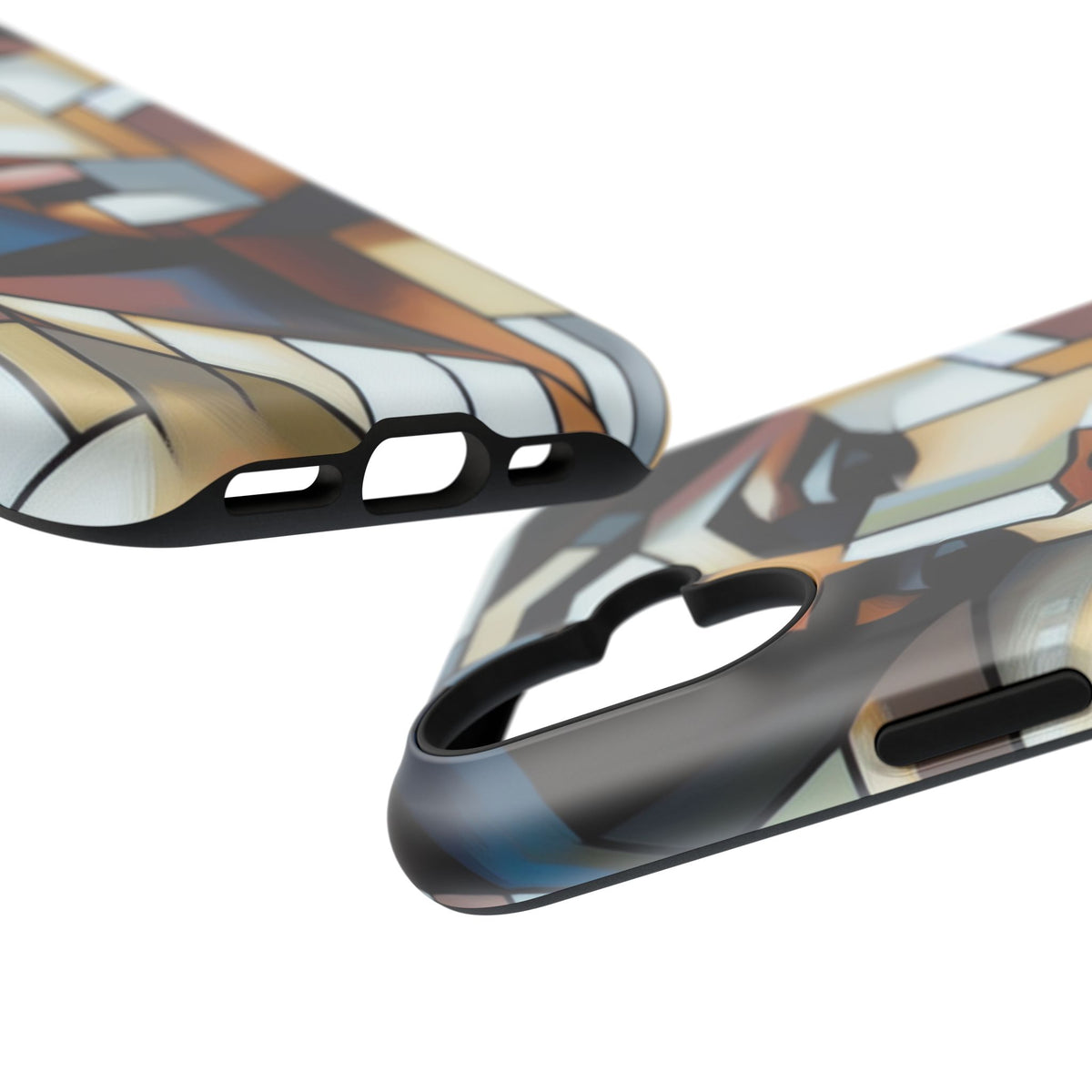 Impact-Resistant Phone Case — Modern Geometric Portrait Design