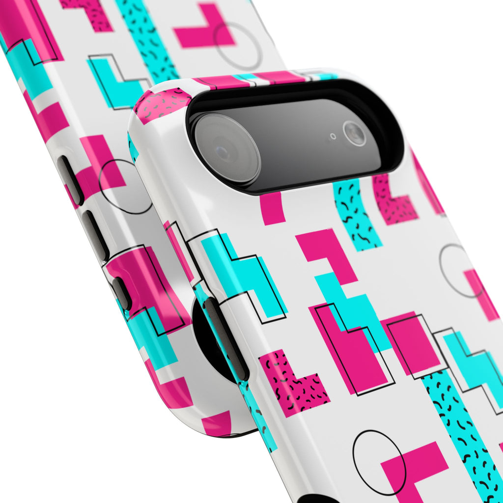 Retro Geometric Phone Case — 80s Memphis Pattern Impact-Resistant Case