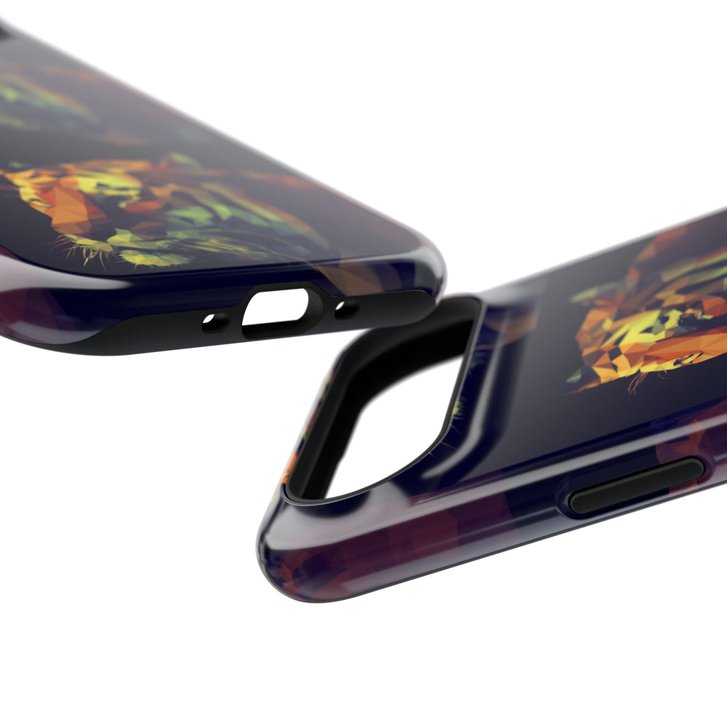 Colorful Tiger Phone Case, Impact-Resistant