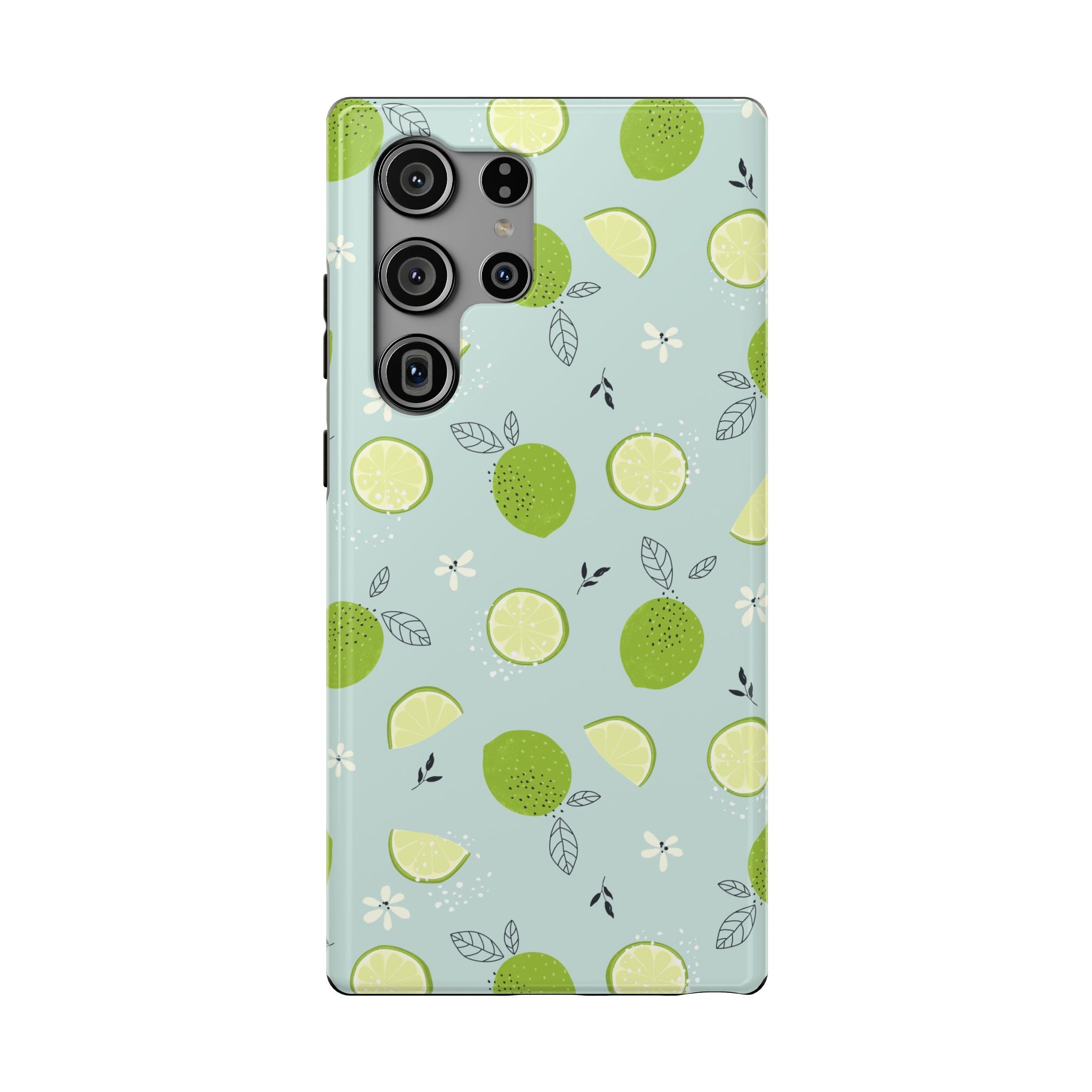 Lime Floral Phone Case, Impact-Resistant