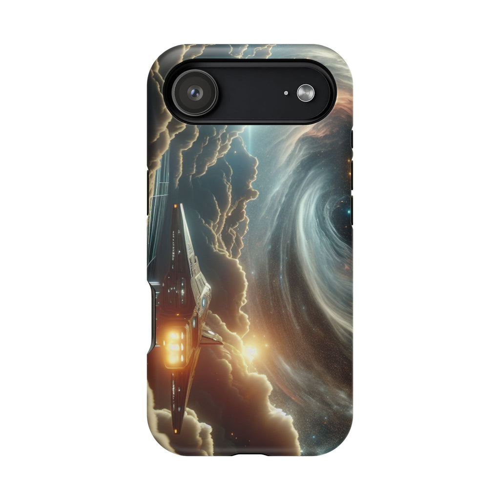 Spacecraft Vortex Phone Case — Impact-Resistant Sci‑Fi iPhone Cover