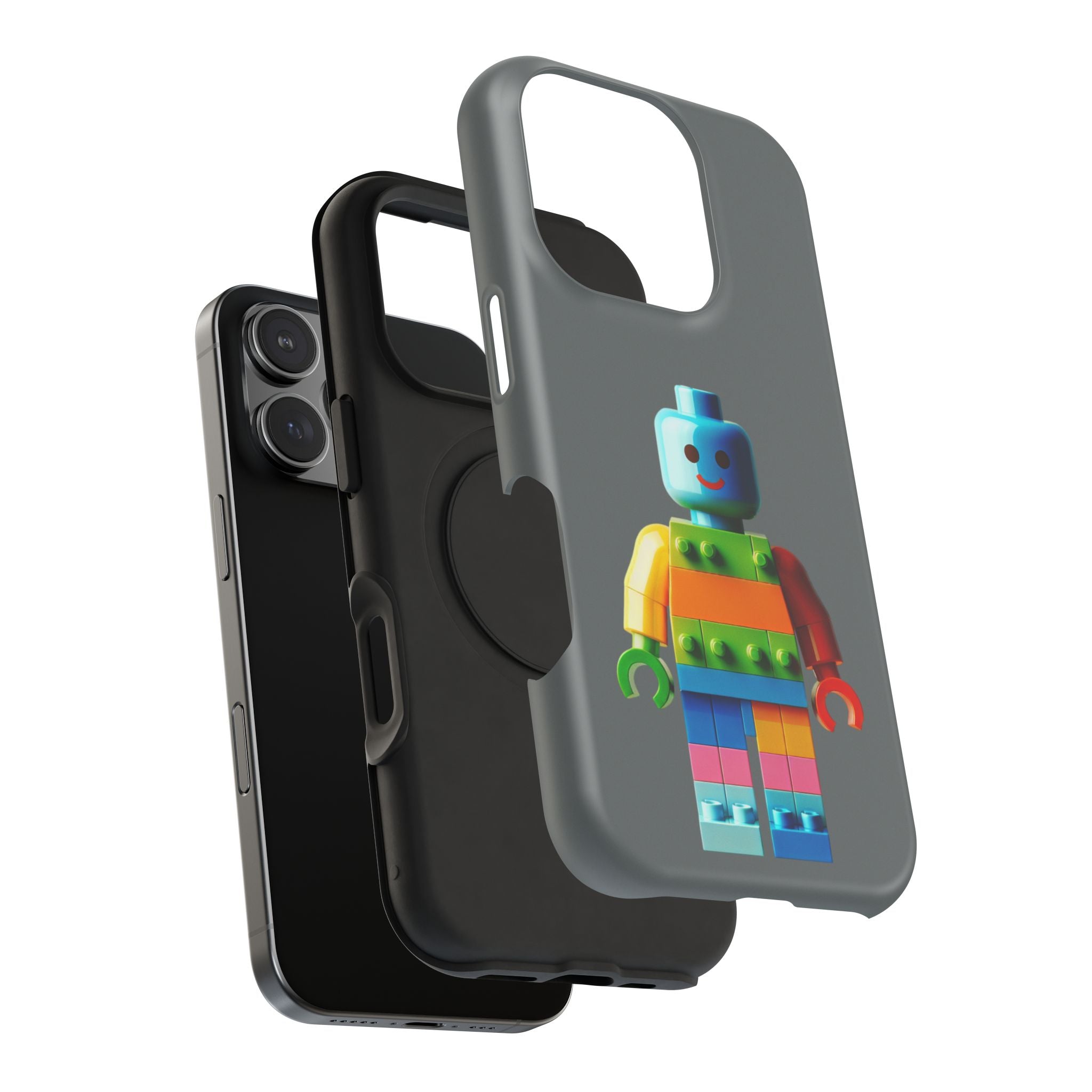 Rainbow Lego Character Impact Resistant Phone Case - Tough Protection for Kids & Adults