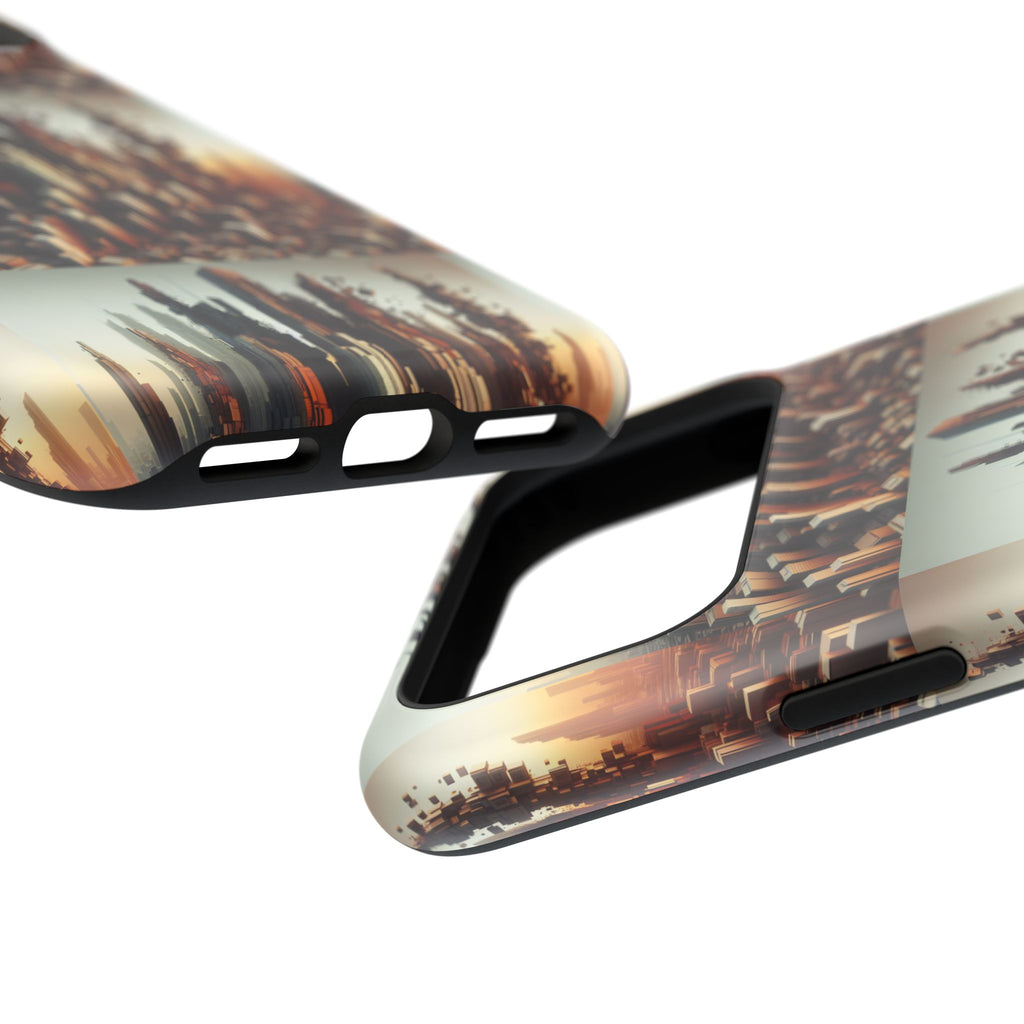 Abstract Skyline iPhone Case — Surreal Cityscape Impact-Resistant Phone Cover