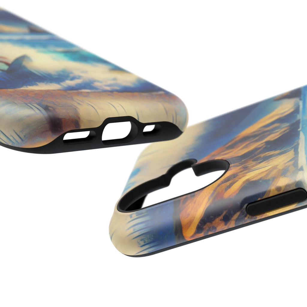 Surfer Wave Impact Phone Case – Vibrant Ocean Art Protective Cover