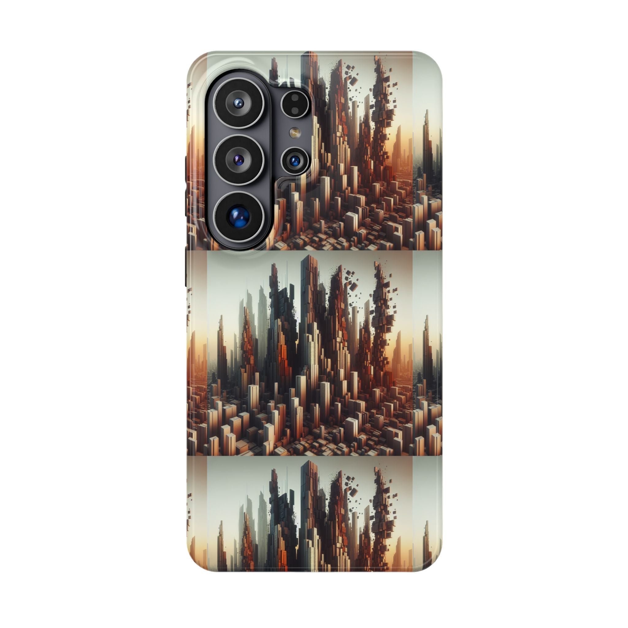 Abstract Skyline iPhone Case — Surreal Cityscape Impact-Resistant Phone Cover